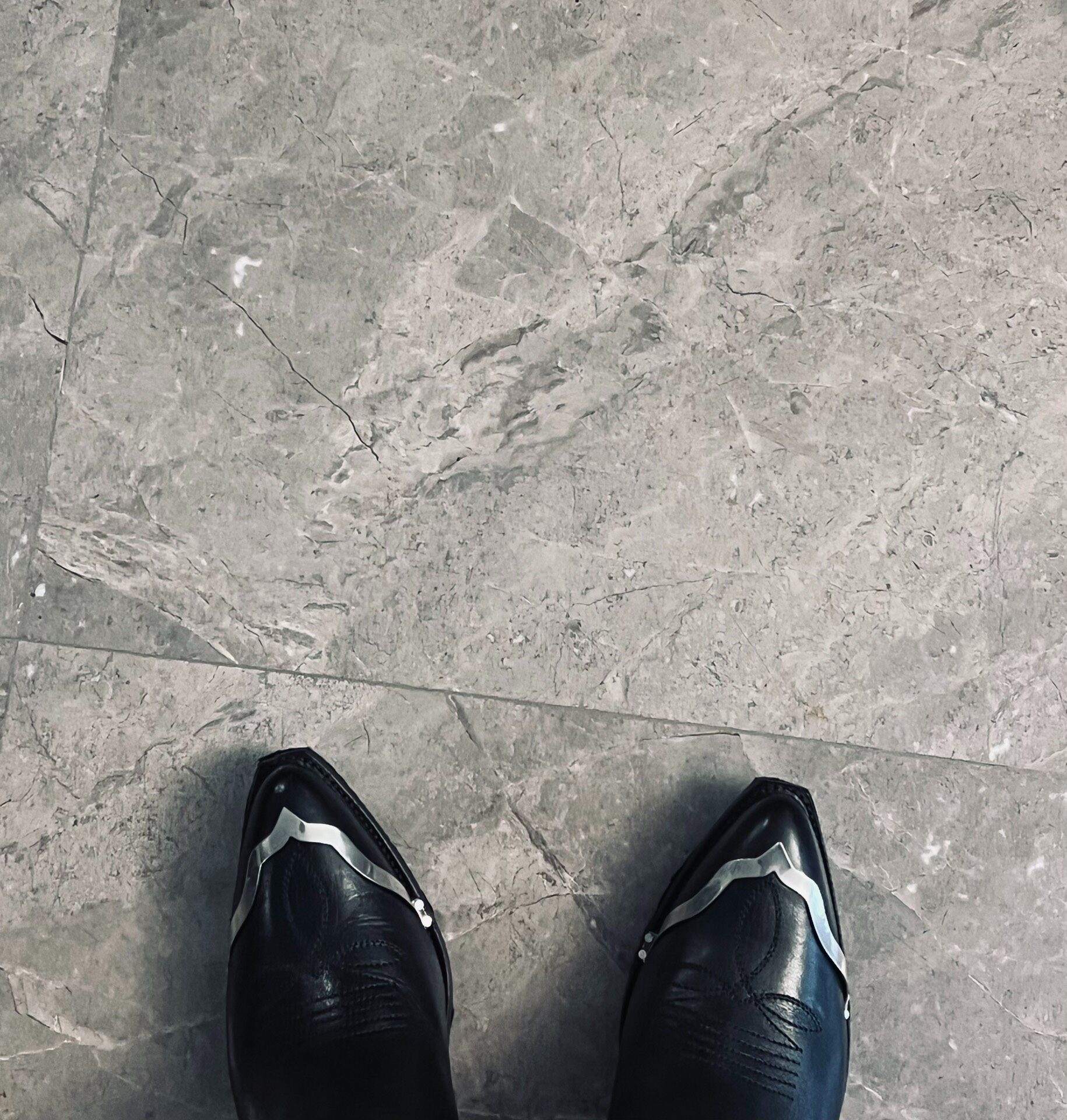 Celine Black Leather Cowboy Boots — detail