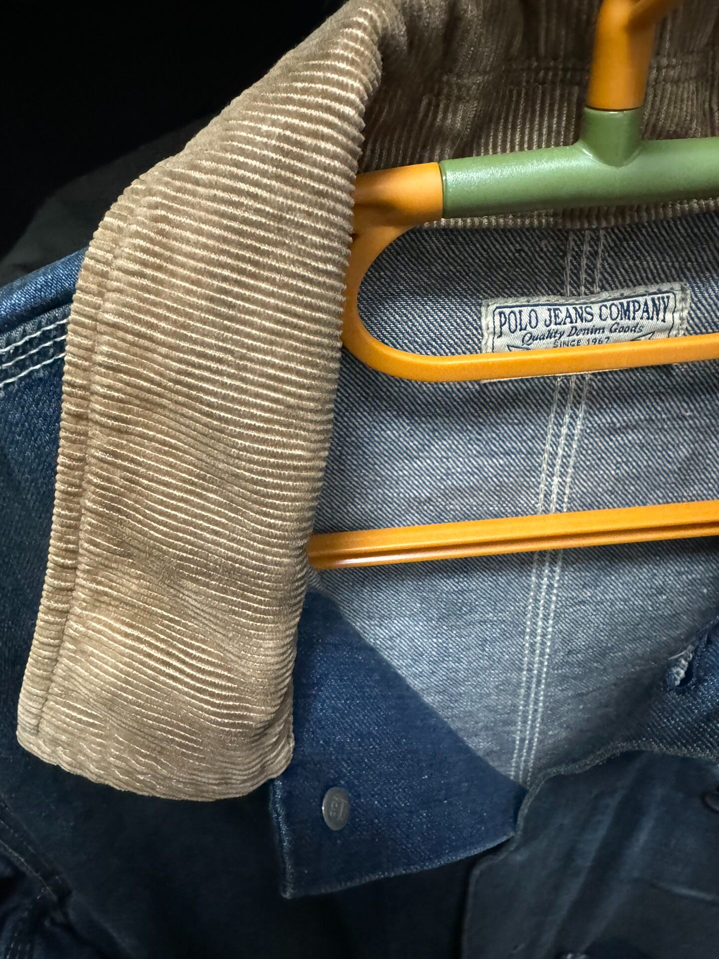 Faded Blue RRL Denim Jacket — detail