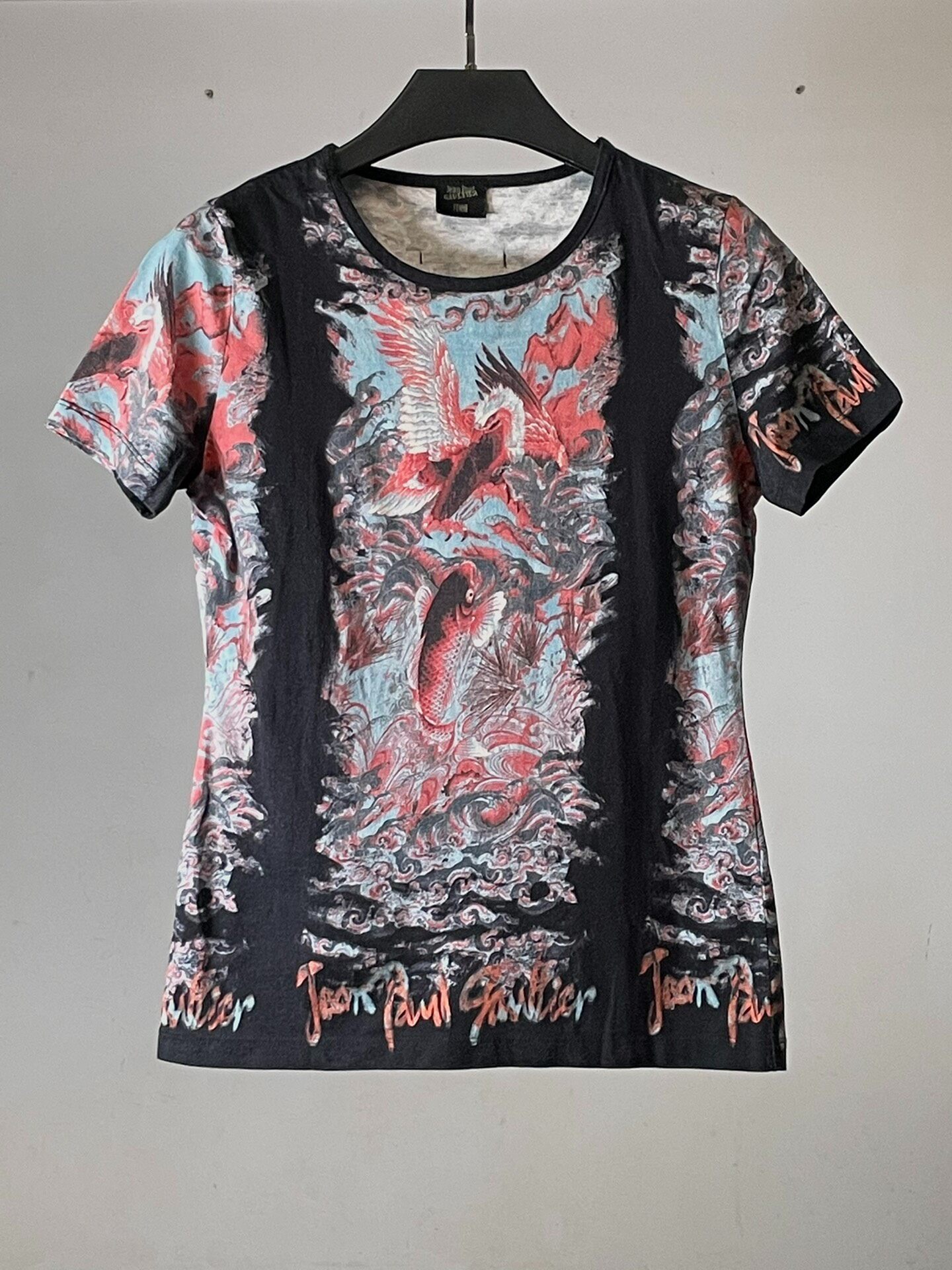 Jean Paul Gaultier 90s Fish Crane Print Tee — front