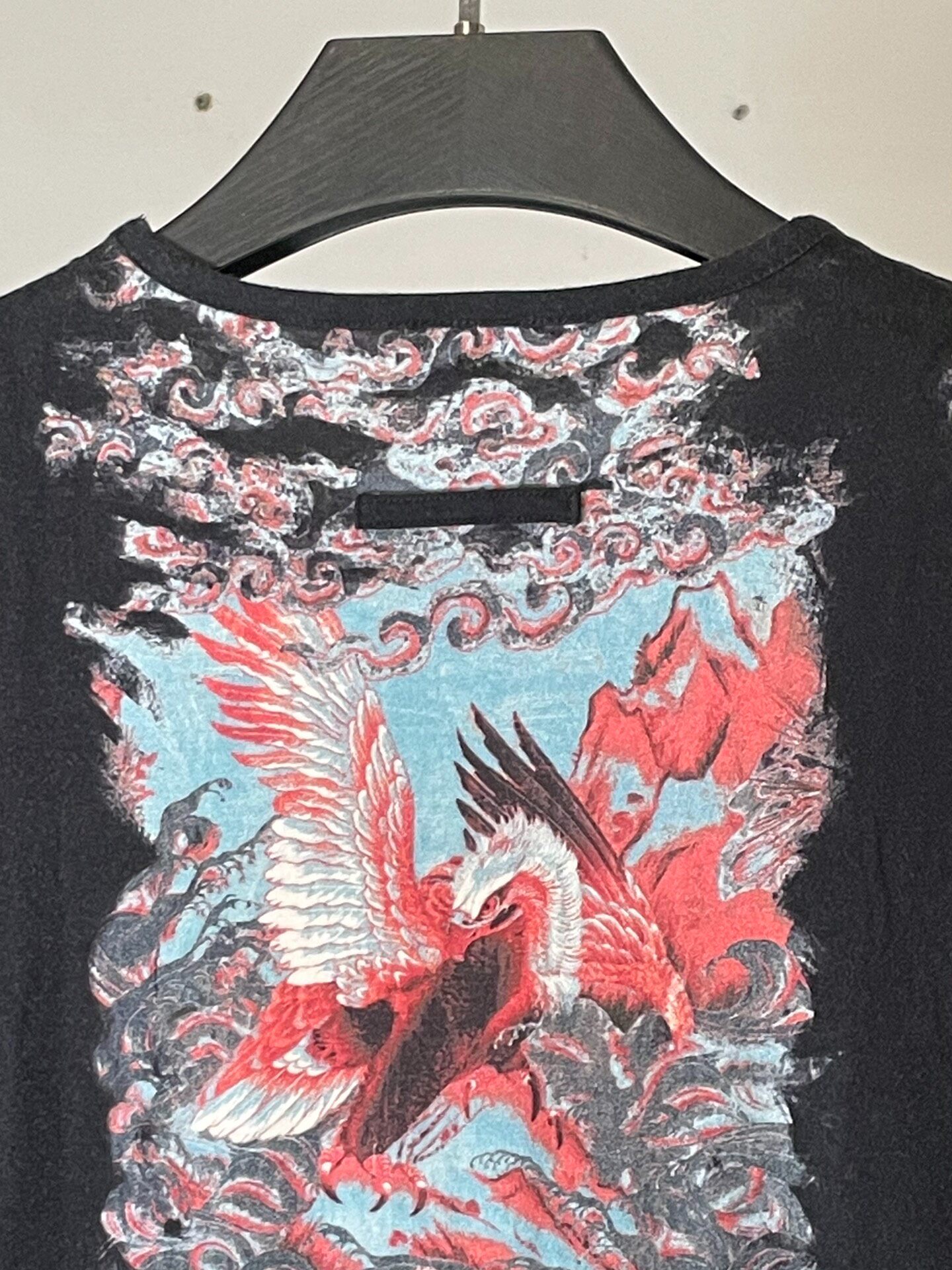 Jean Paul Gaultier 90s Fish Crane Print Tee — back