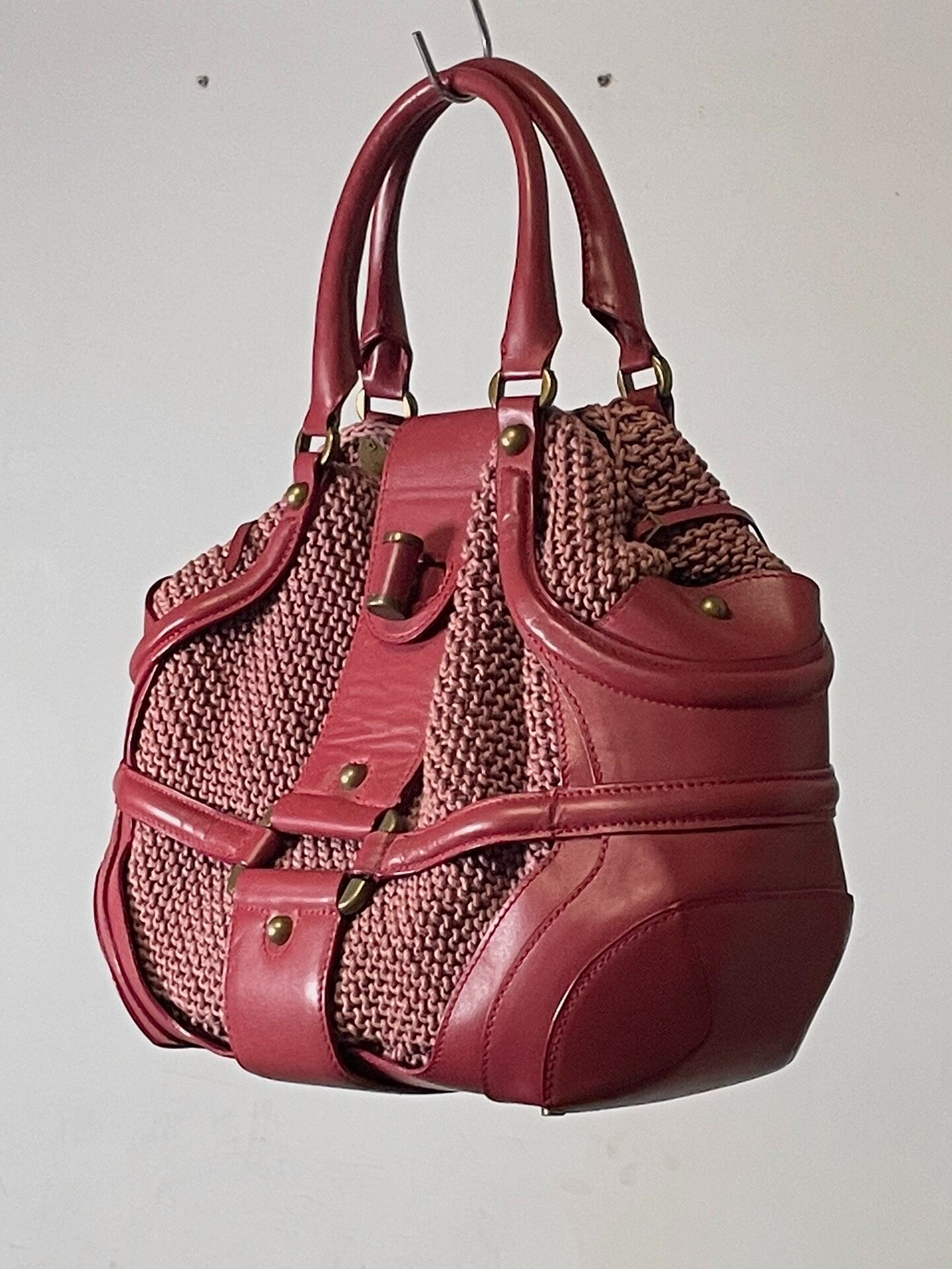 Alexander McQueen Vermilion Red Biker Bag — detail