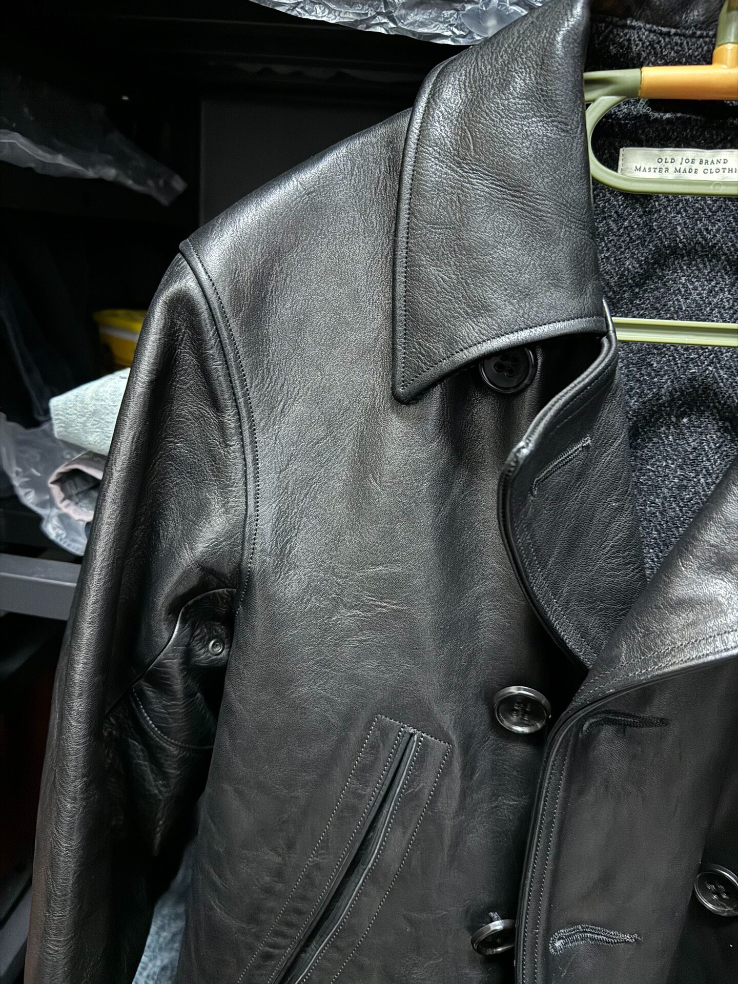 RRL Double-breasted Horsehide Leather Coat — front