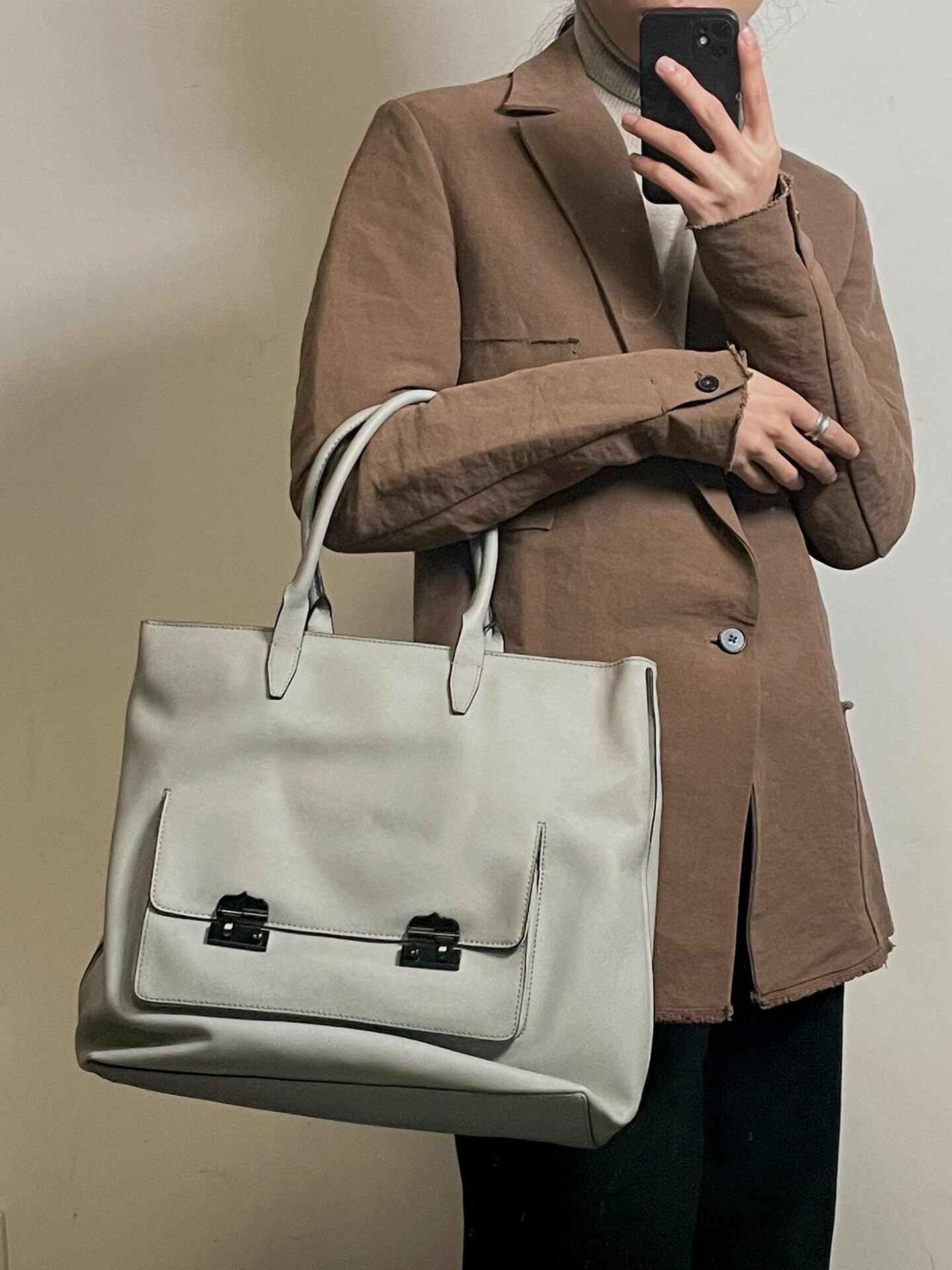 Alexander McQueen Silver Gray Handbag