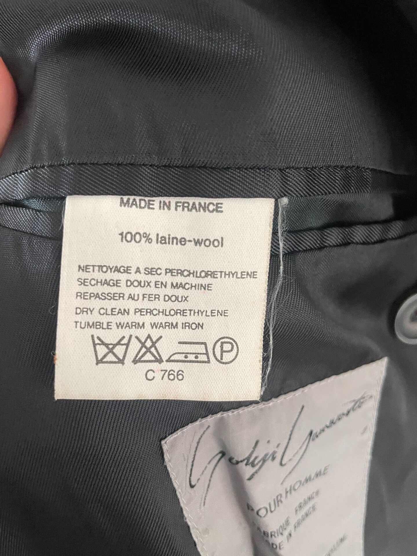 Yohji Yamamoto 80s Double-Breasted Jacket — label