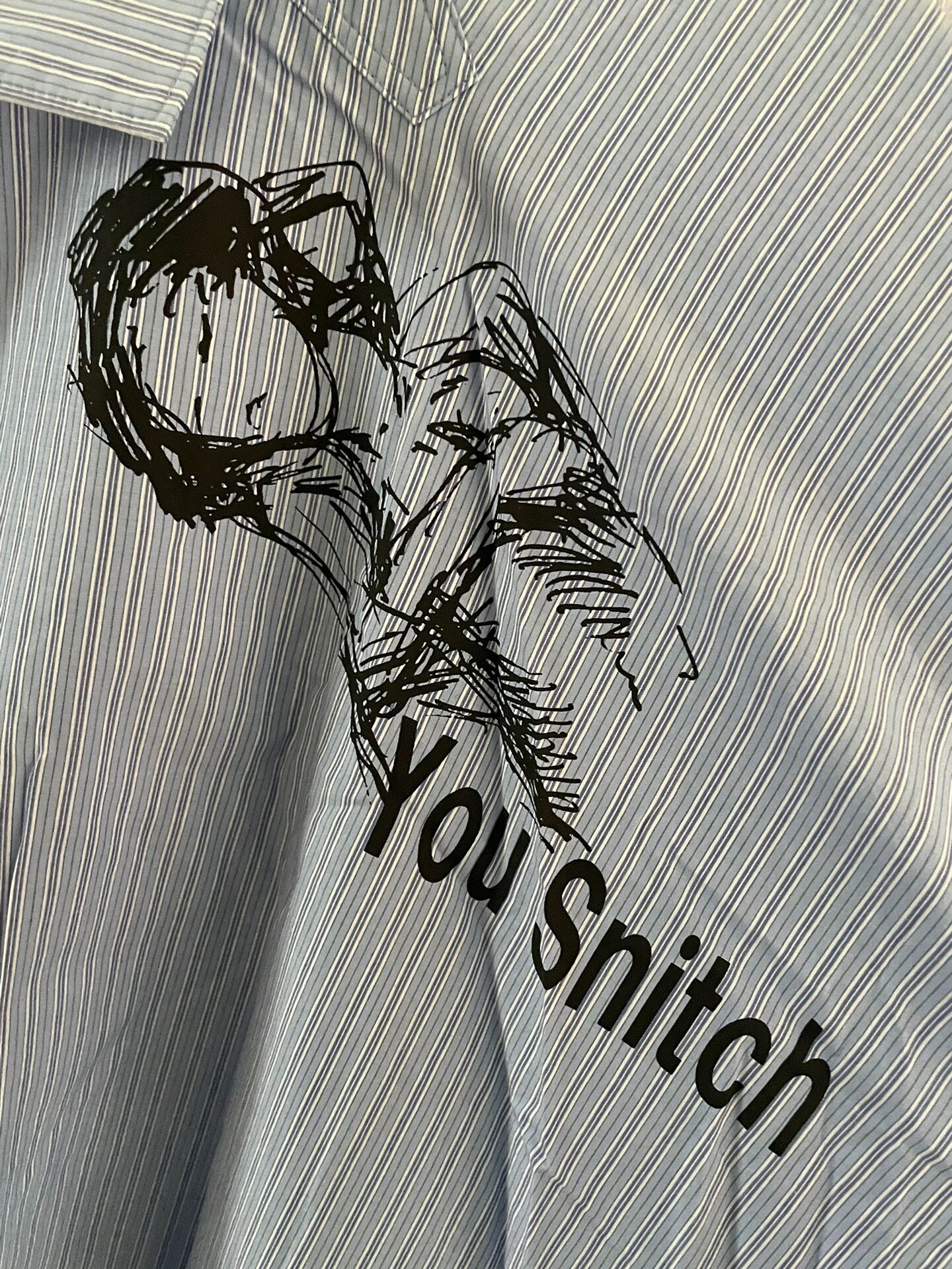 Yohji Yamamoto 17AW Hand-Painted Shirt — detail