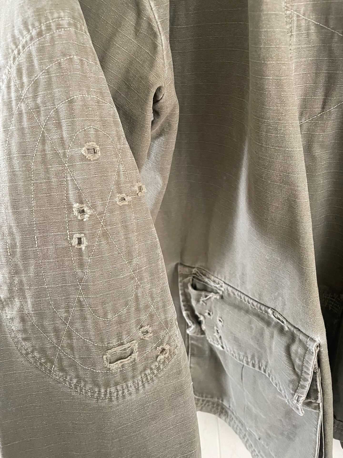 Greg Lauren Olive Green Kimono Jacket — back