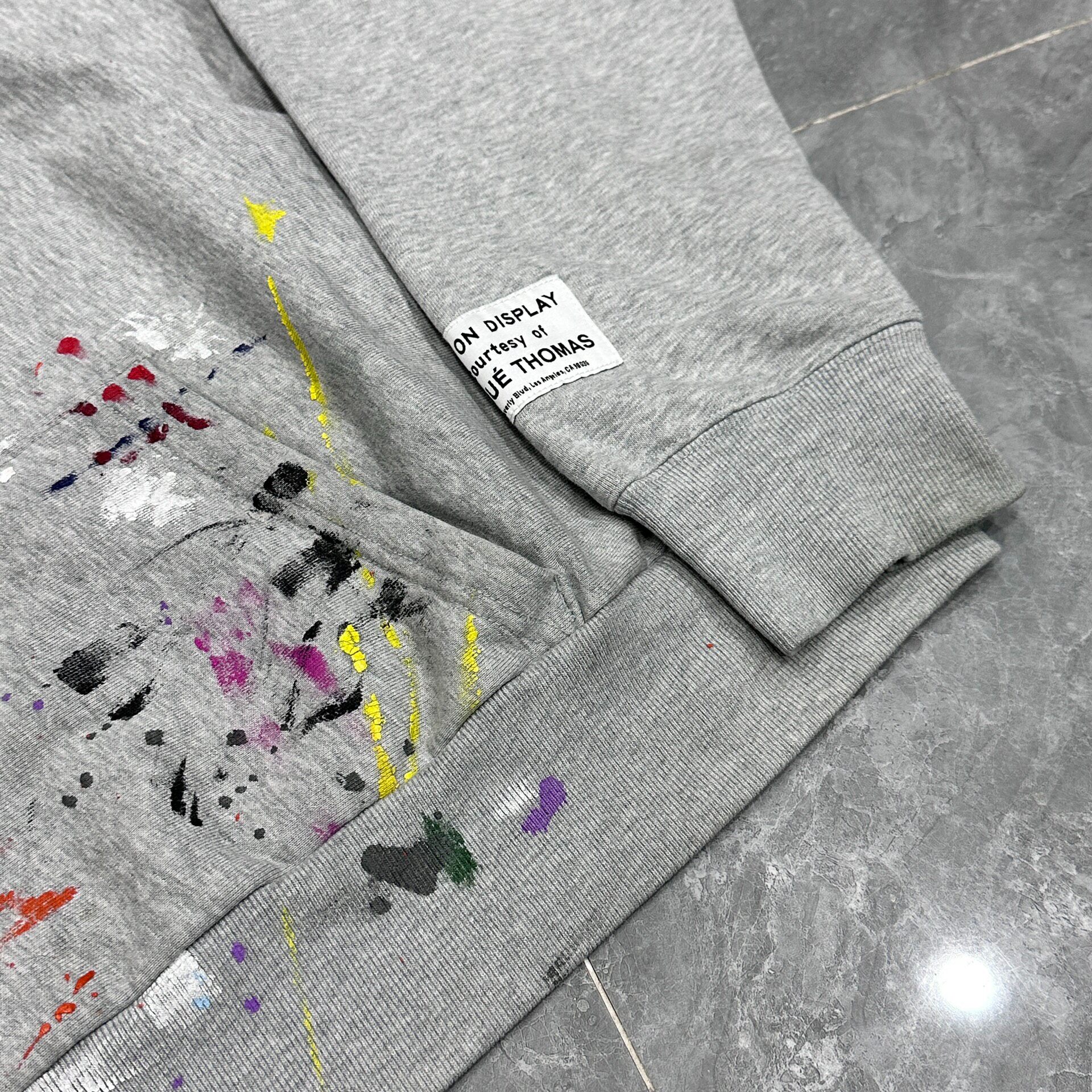 Gallery Dept Gray Splatter Hoodie — front