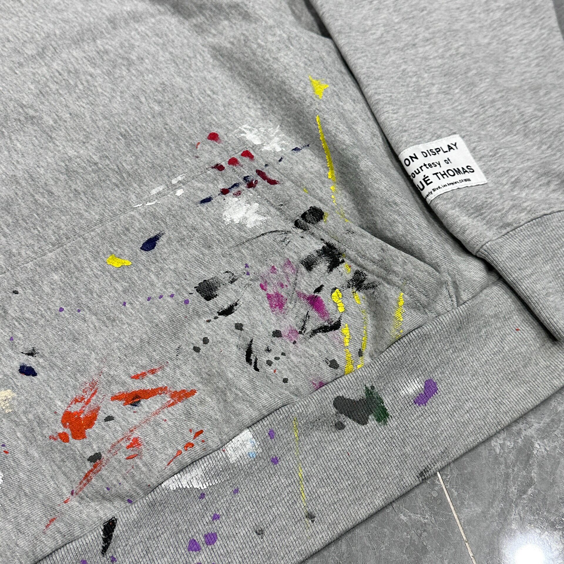 Gallery Dept Gray Splatter Hoodie — back