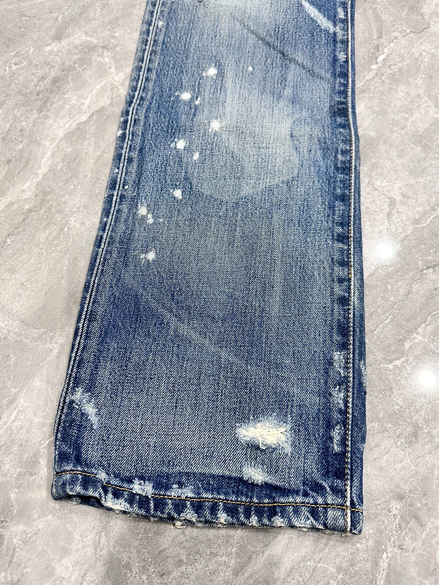 Levi's 501 Distressed Blue Jeans — back