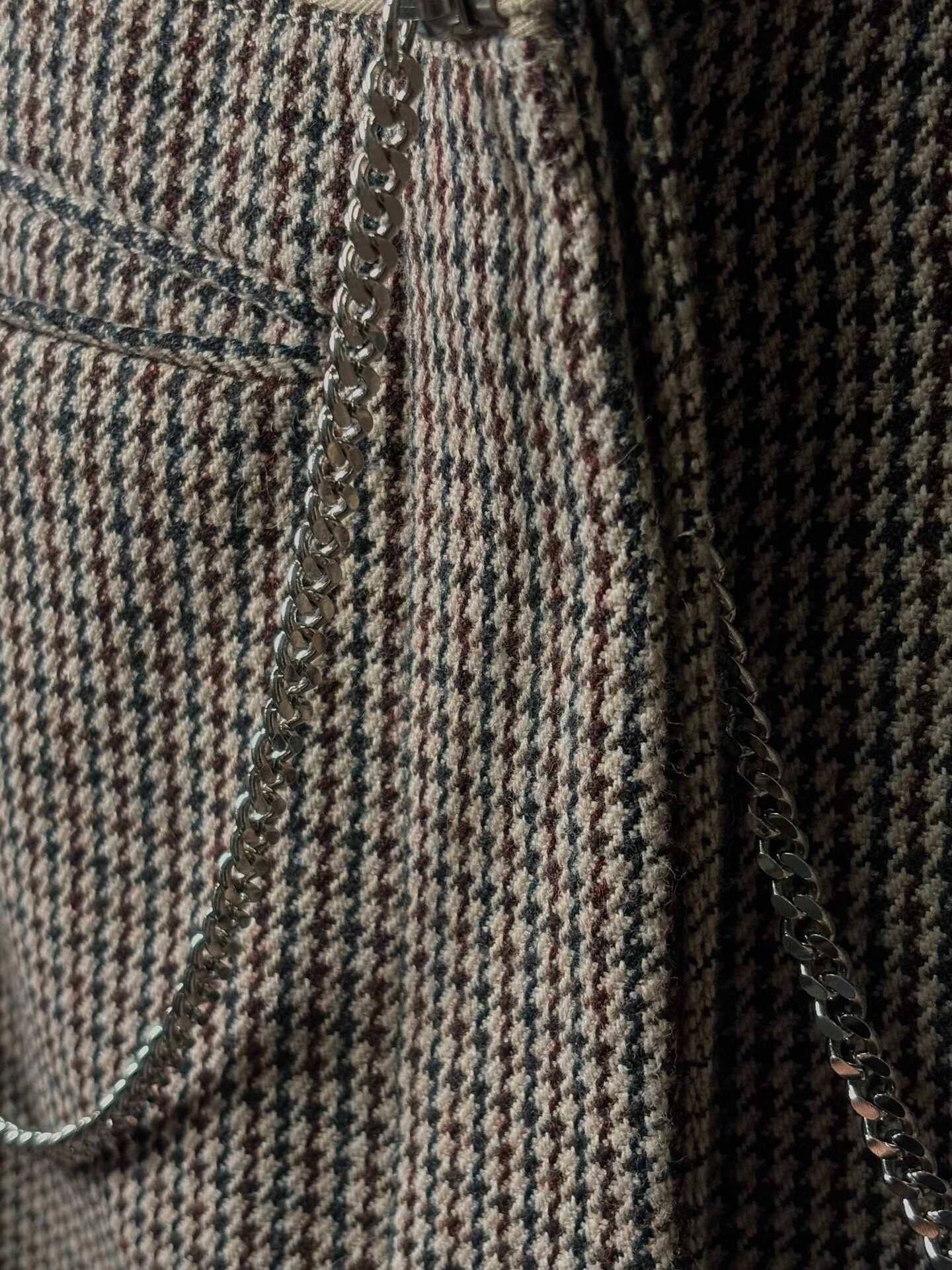 Alexander McQueen F/W12 Houndstooth Wool Zip Coat — back
