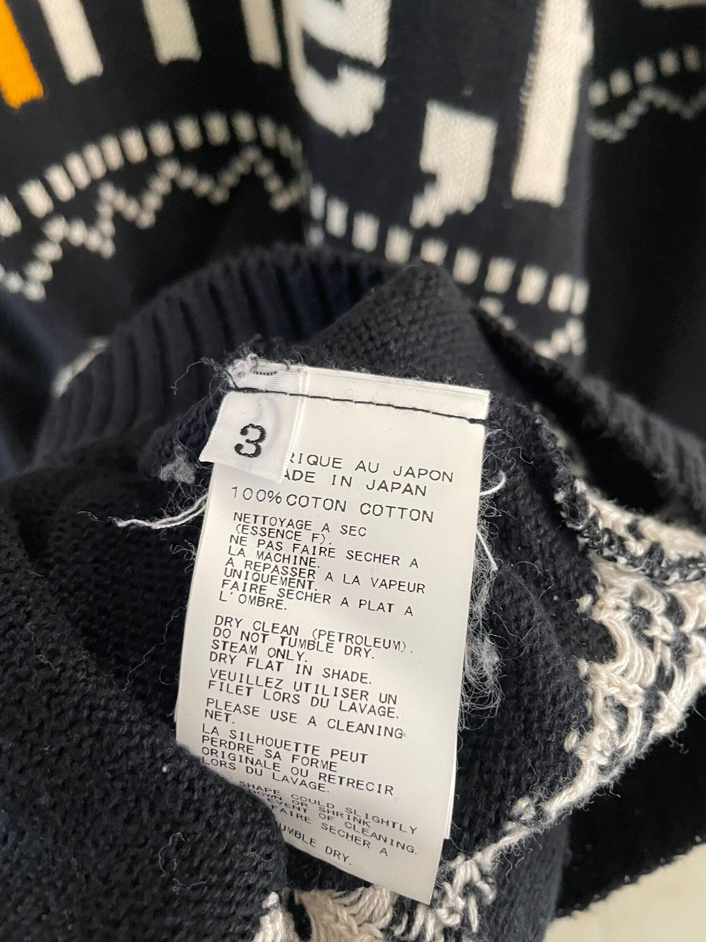 Yohji Yamamoto Black Geometric Sweater — back
