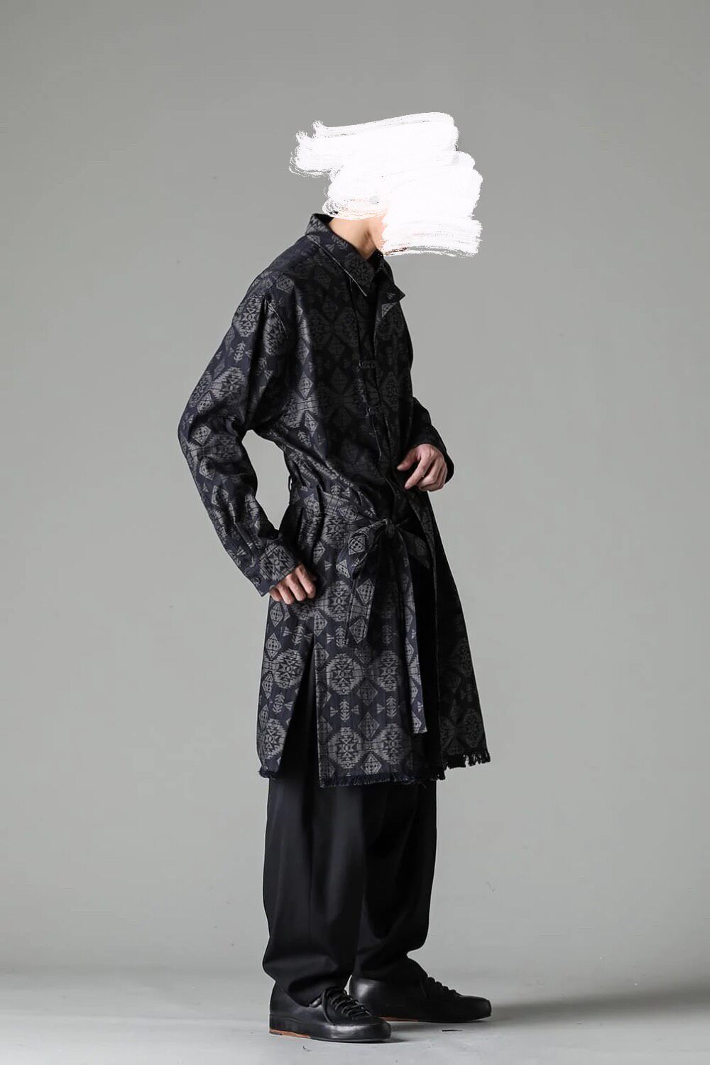 Yohji Yamamoto 23AW Indigo Shirt Coat — detail