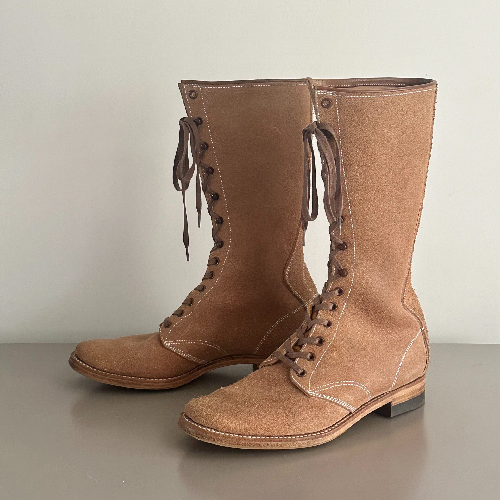 Clinch Hi-Liner Light Brown Suede Boots — front