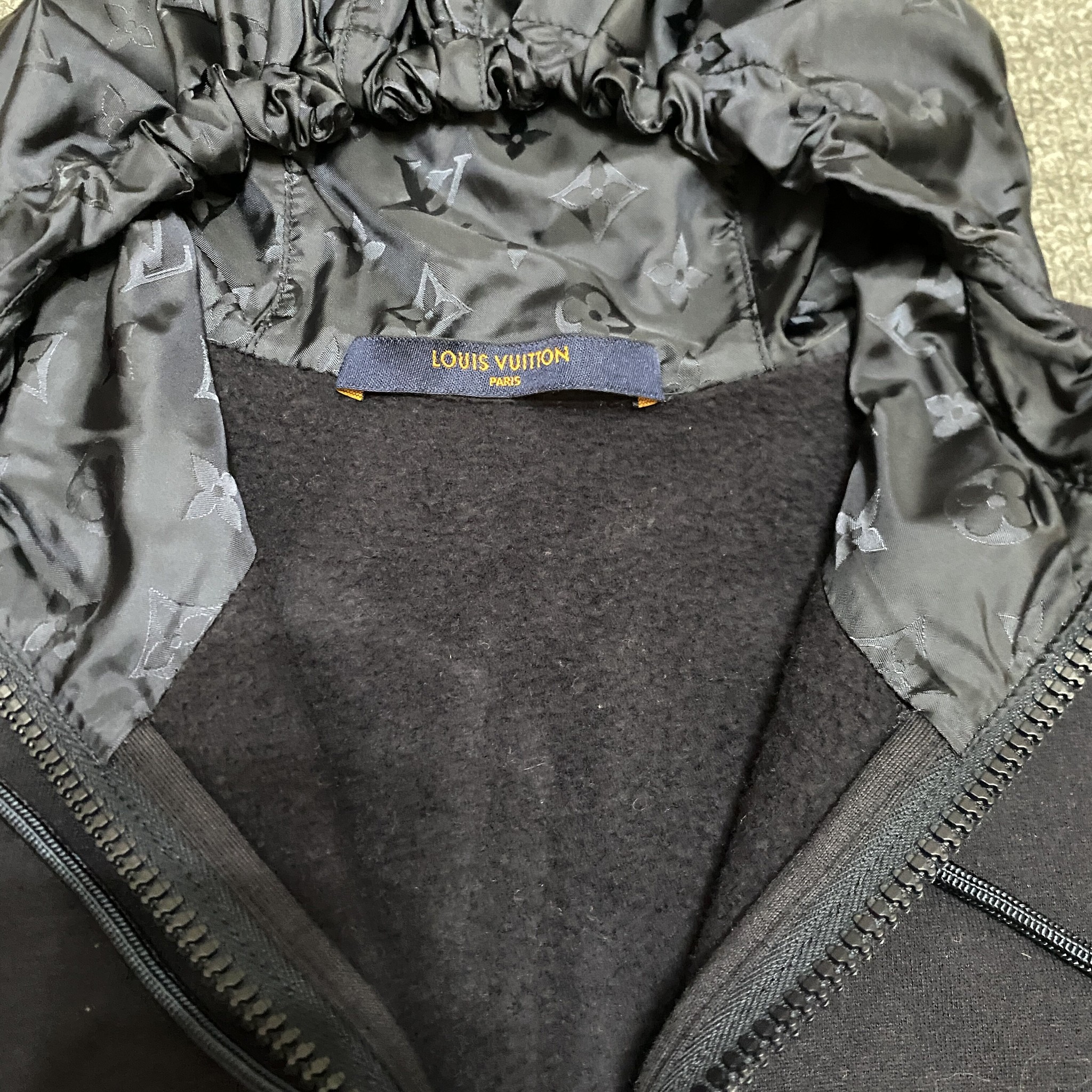 Louis Vuitton Monogram Zip-Up Hooded Jacket — label