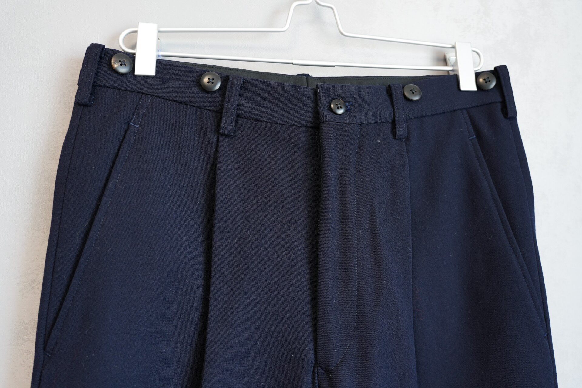 Yohji Yamamoto 88AW Navy Wool Trousers — detail