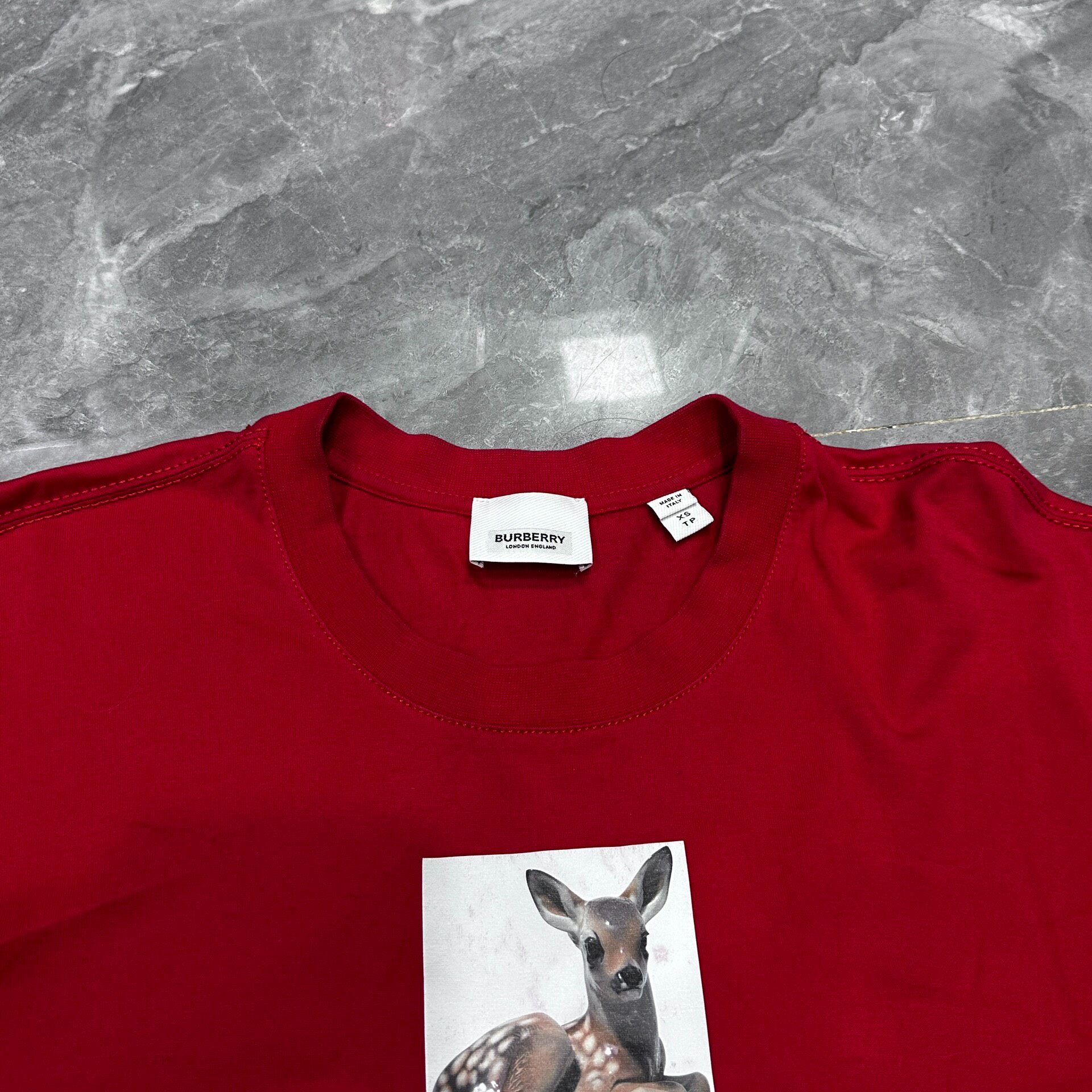 Burberry Deer Print Short Sleeve T-Shirt — front