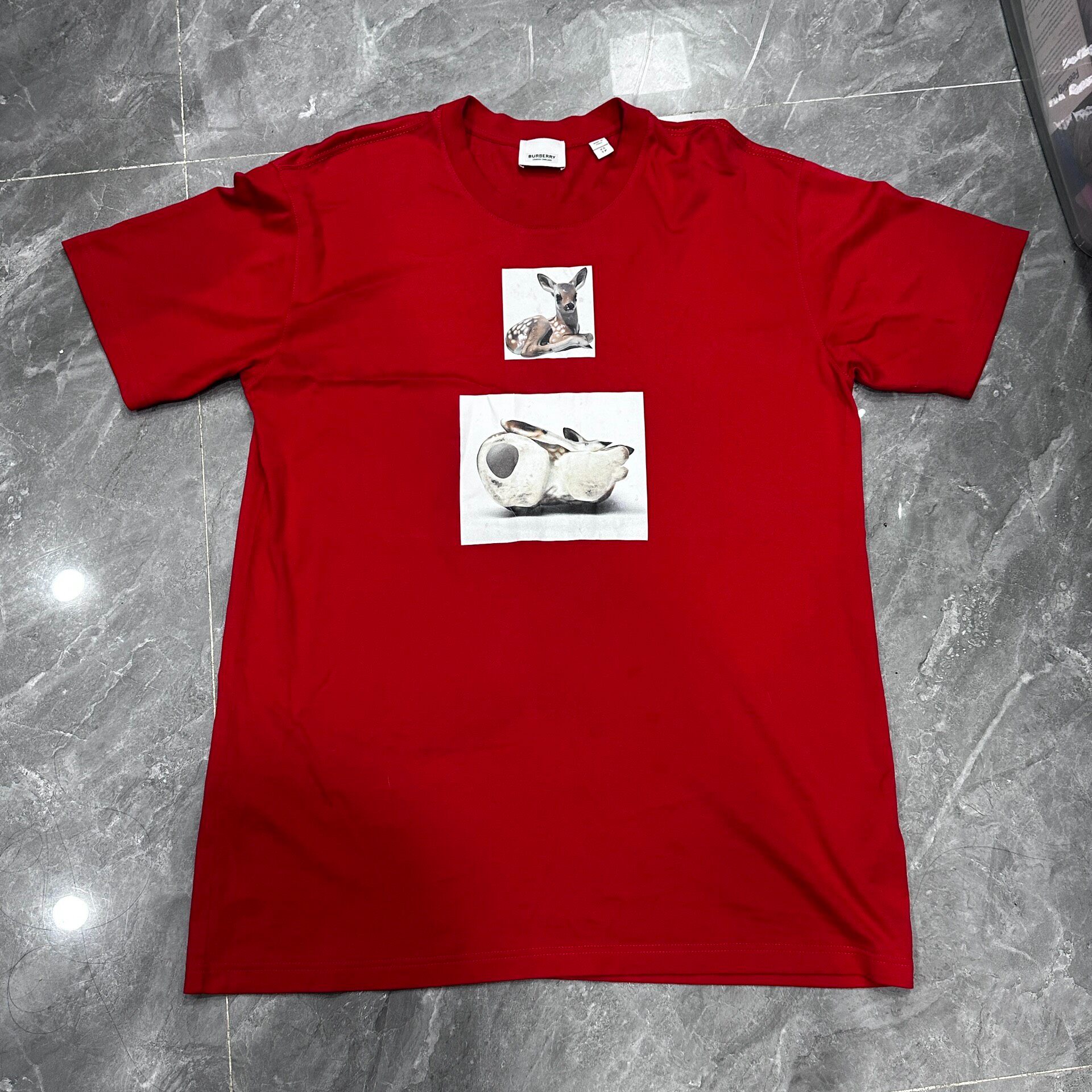 Burberry Deer Print Short Sleeve T-Shirt