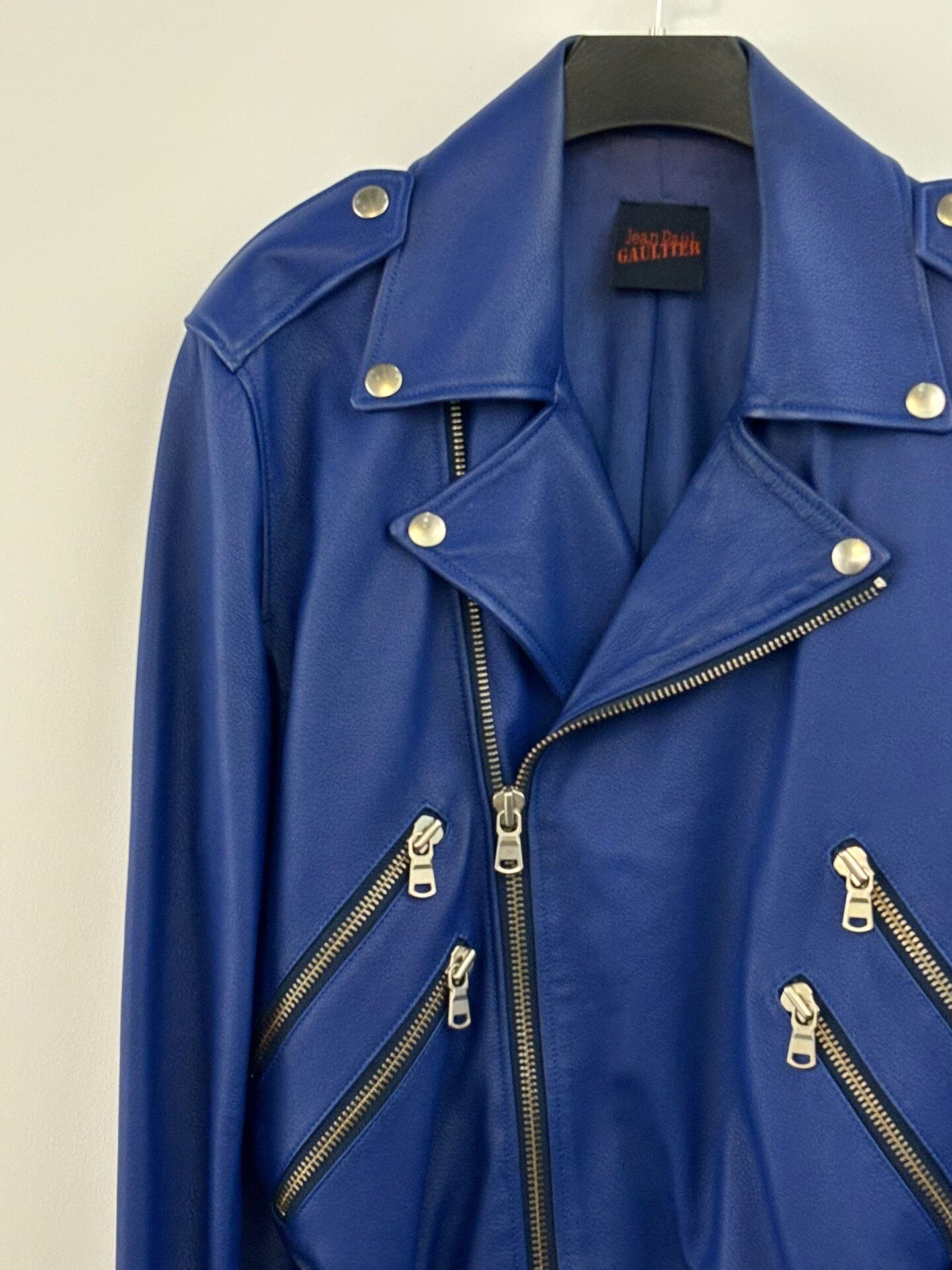 Jean Paul Gaultier Klein Blue Moto Jacket — back