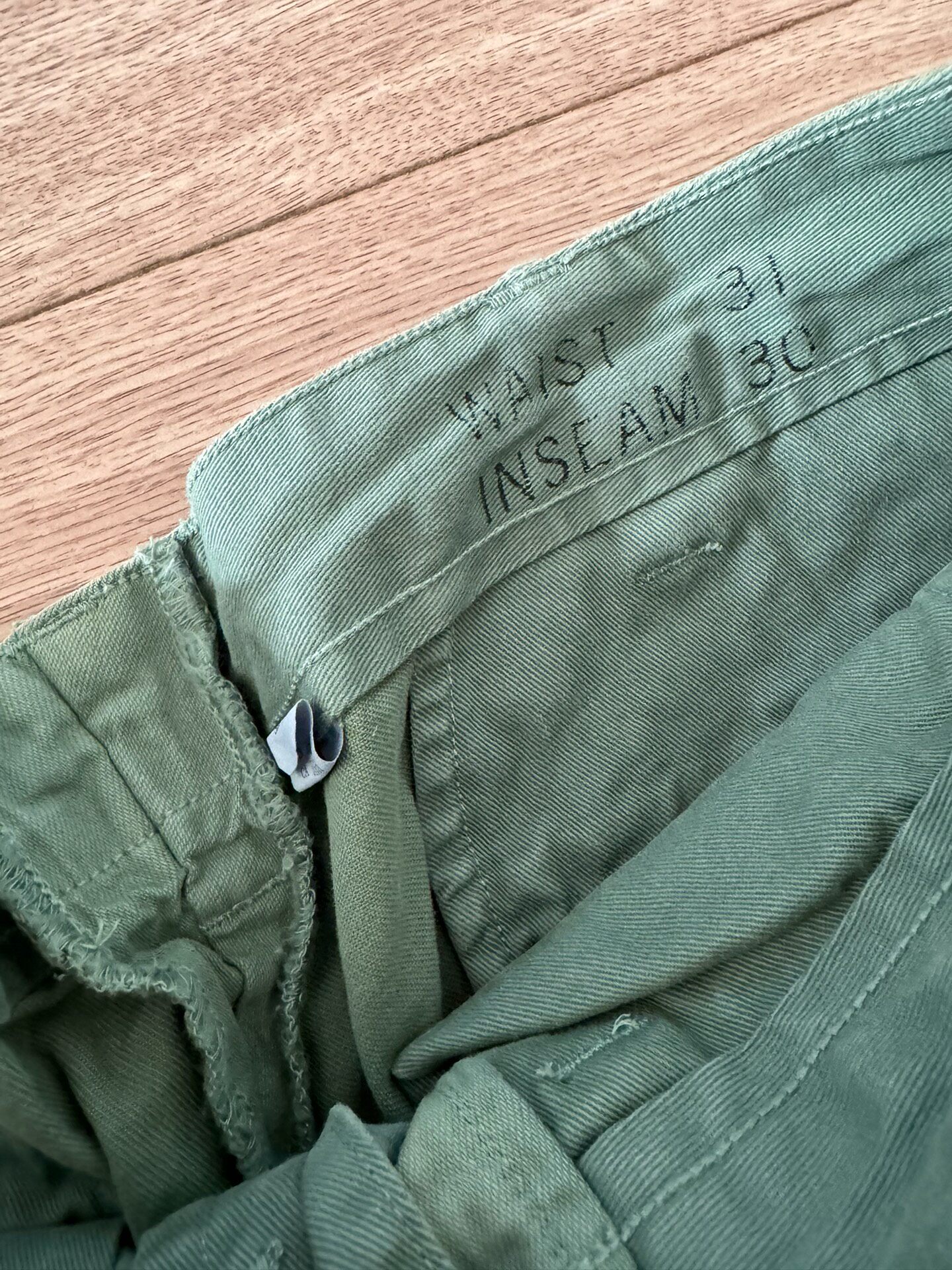 RRL Faded Green Straight Officer Pants — back