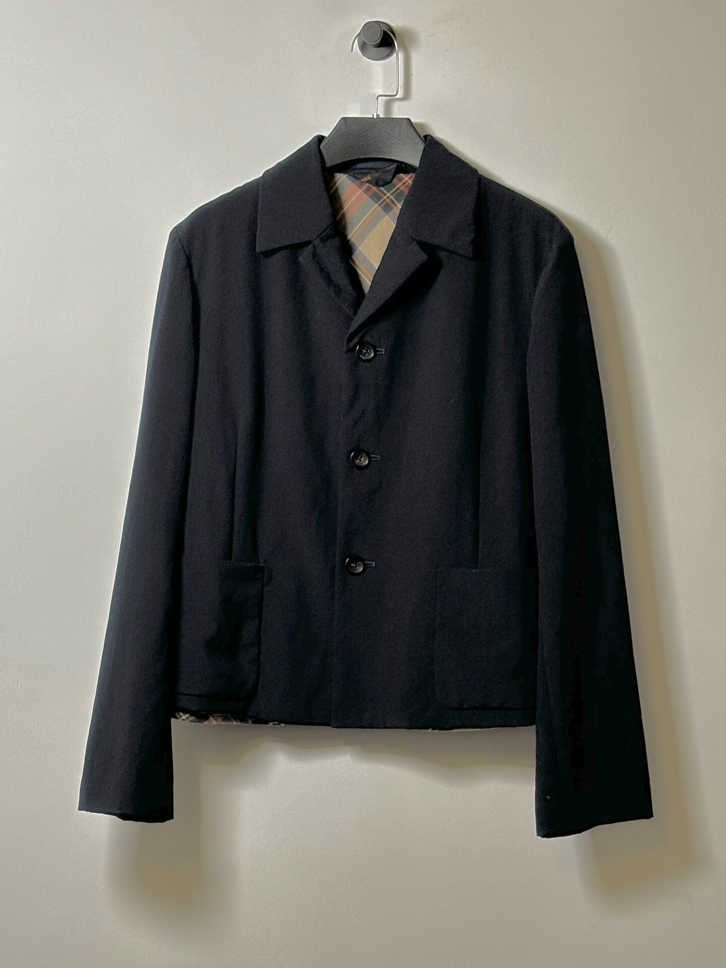 Comme Des Garcons 1997 Plaid Short Jacket — detail