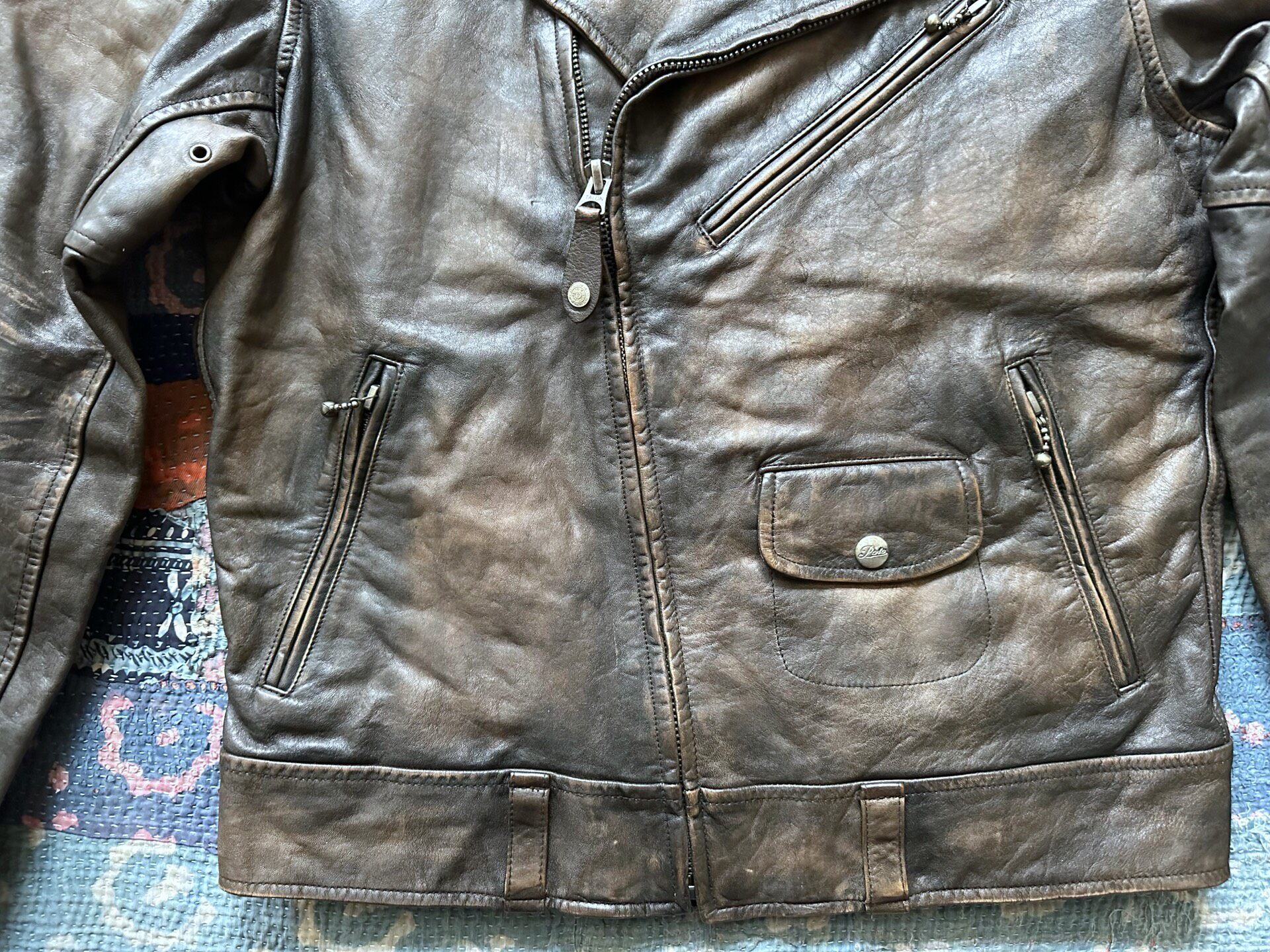 Polo Ralph Lauren RRL Distressed Leather Biker Jacket — back