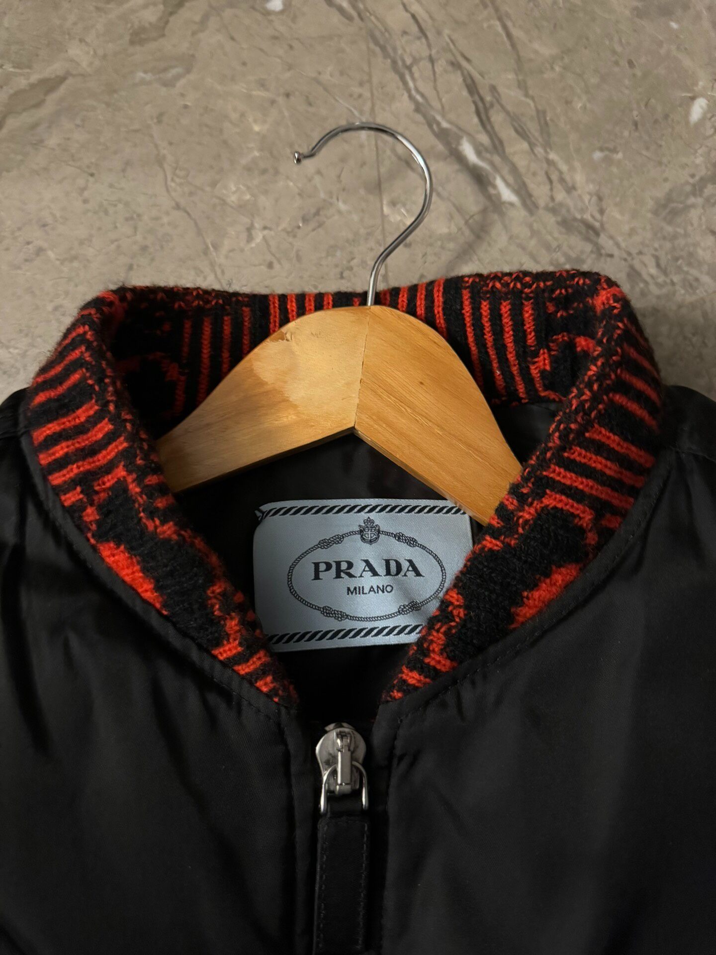 Prada By Raf Simons Black Bomber — front