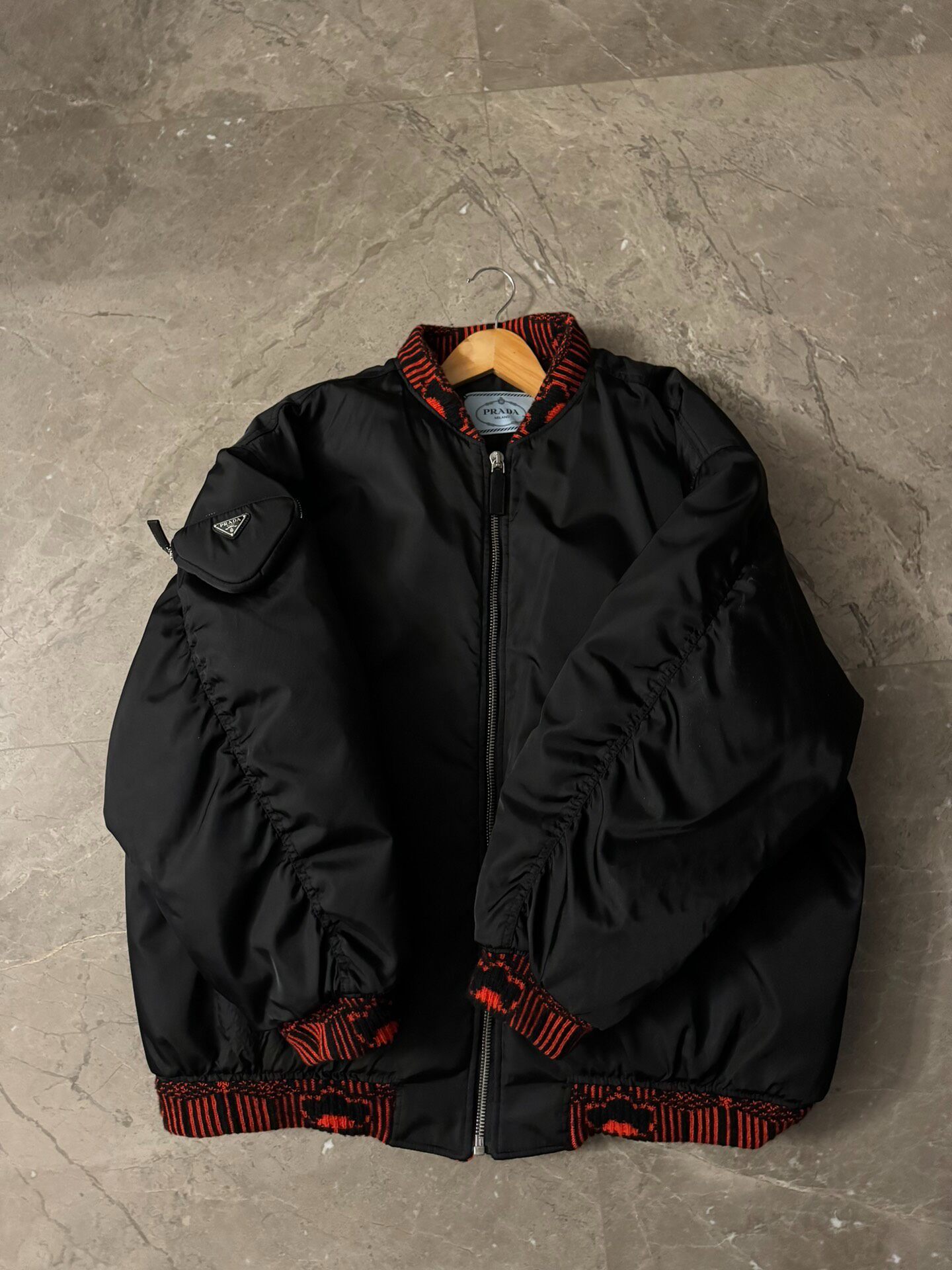 Prada By Raf Simons Black Bomber