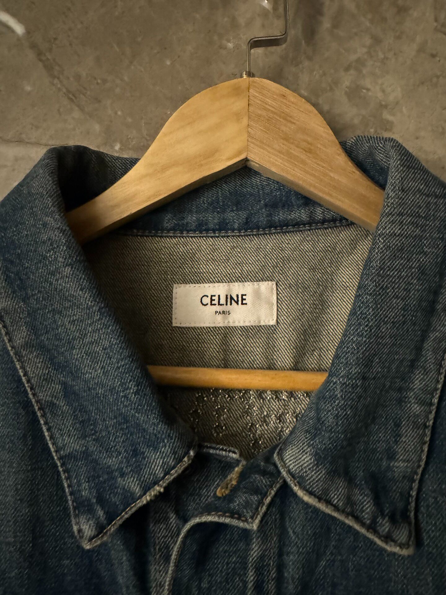 Celine 22ss Denim Studded Vest — detail