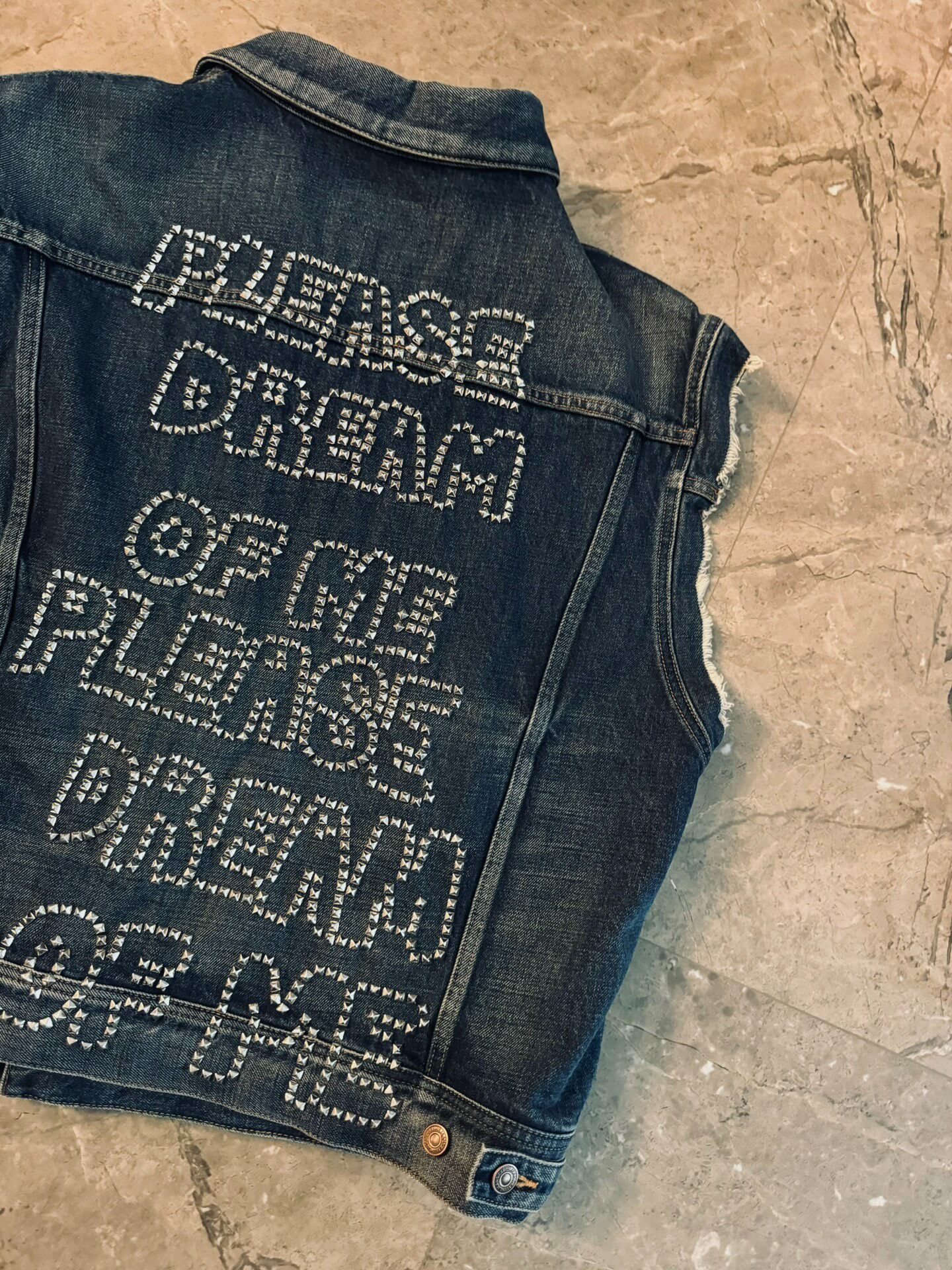 Celine 22ss Denim Studded Vest — back