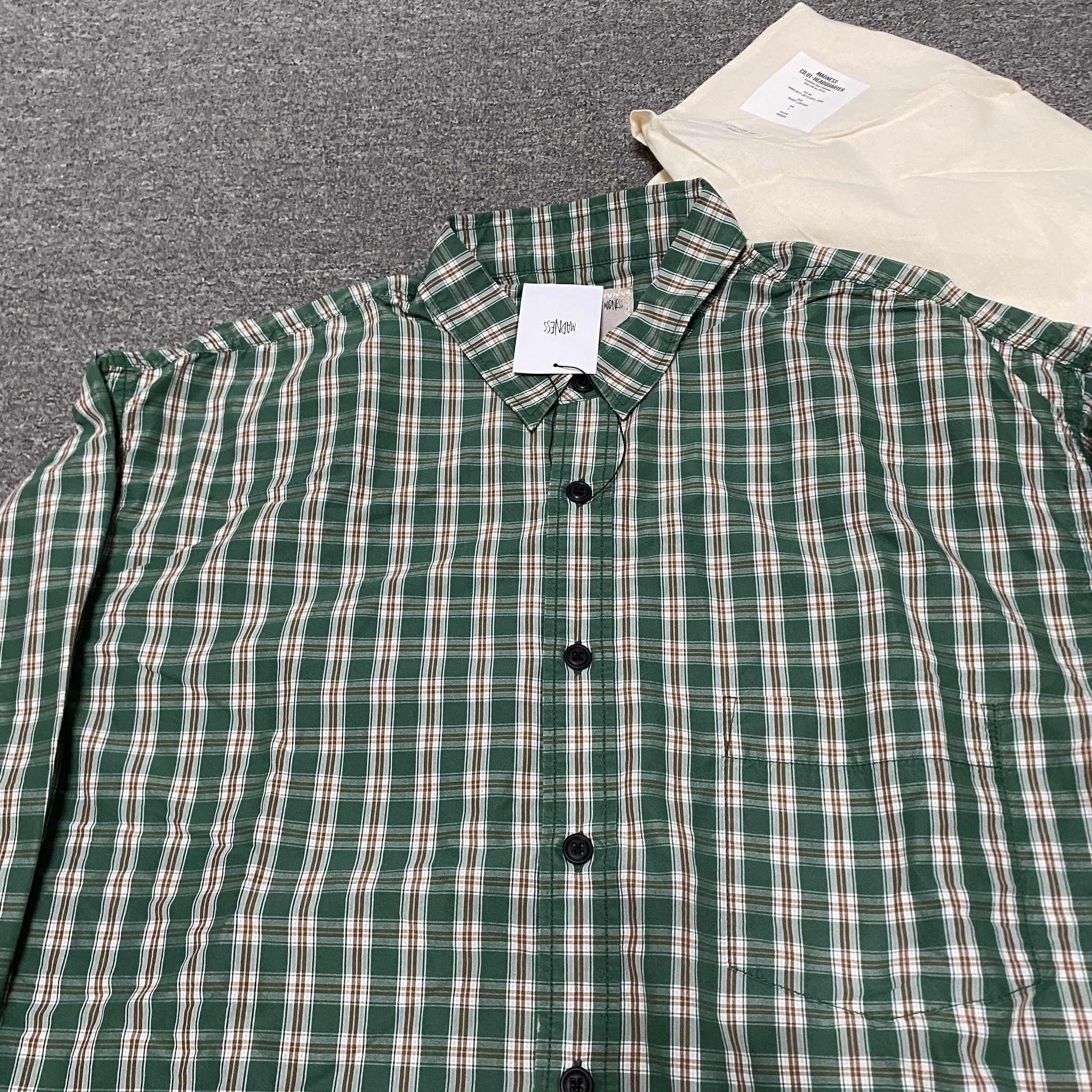 MADNESS 24SS Green Plaid Shirt — back