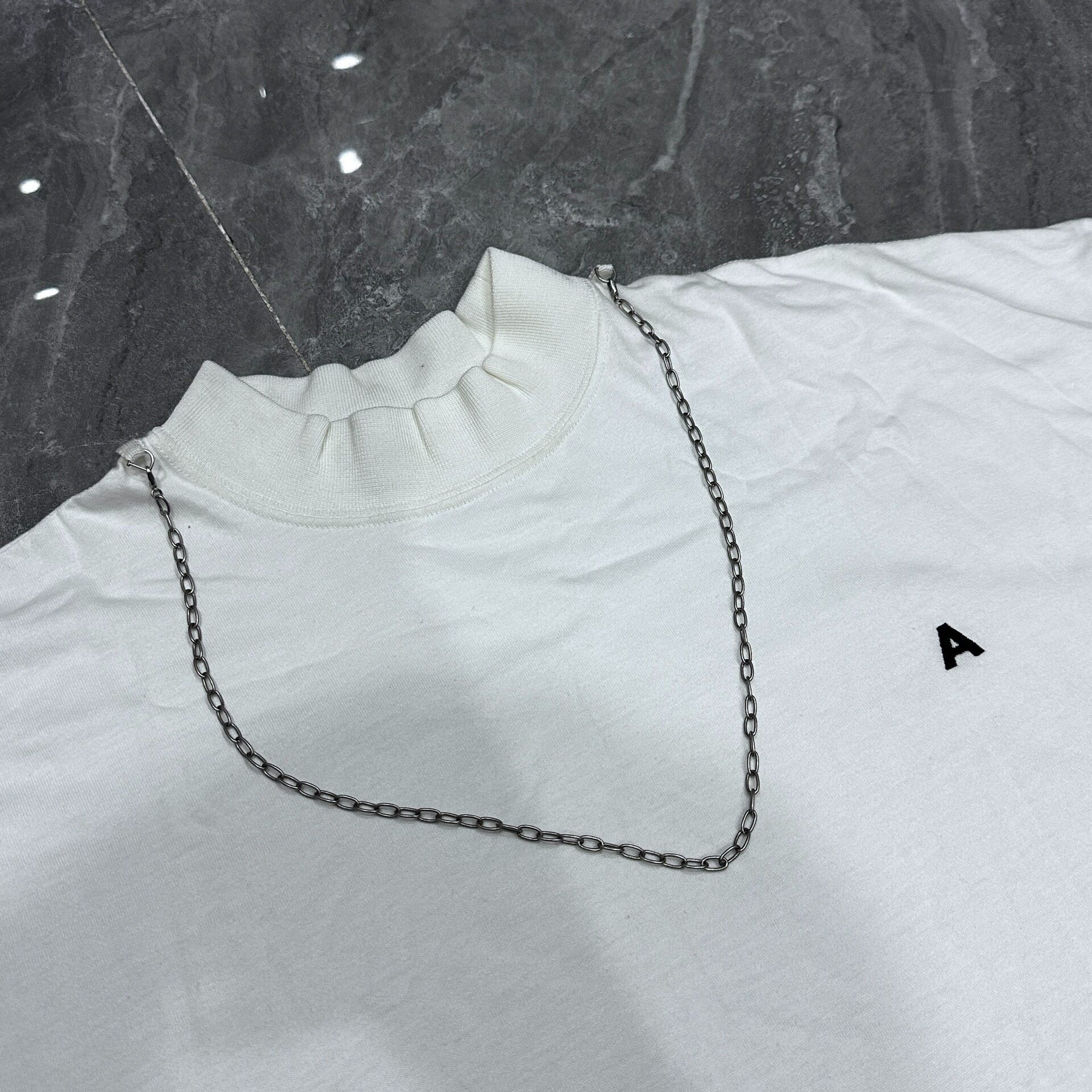 Ambush White Oversized Chain T-Shirt — front