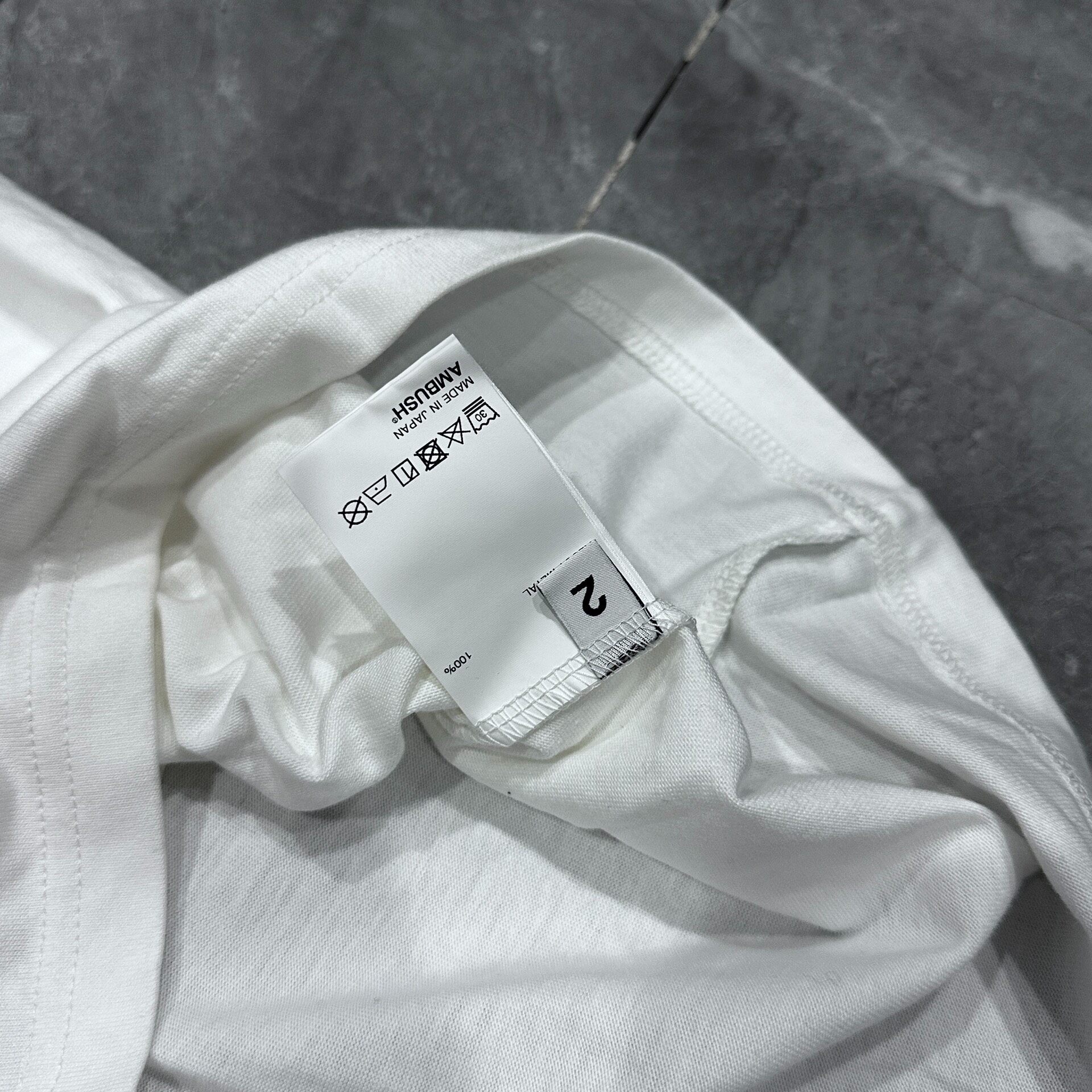 Ambush White Oversized Chain T-Shirt — label