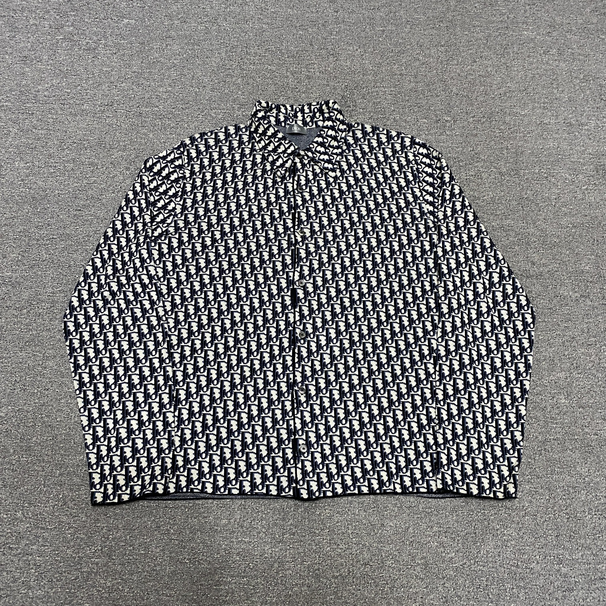 Dior Monogram Knit Button-Up Jacket