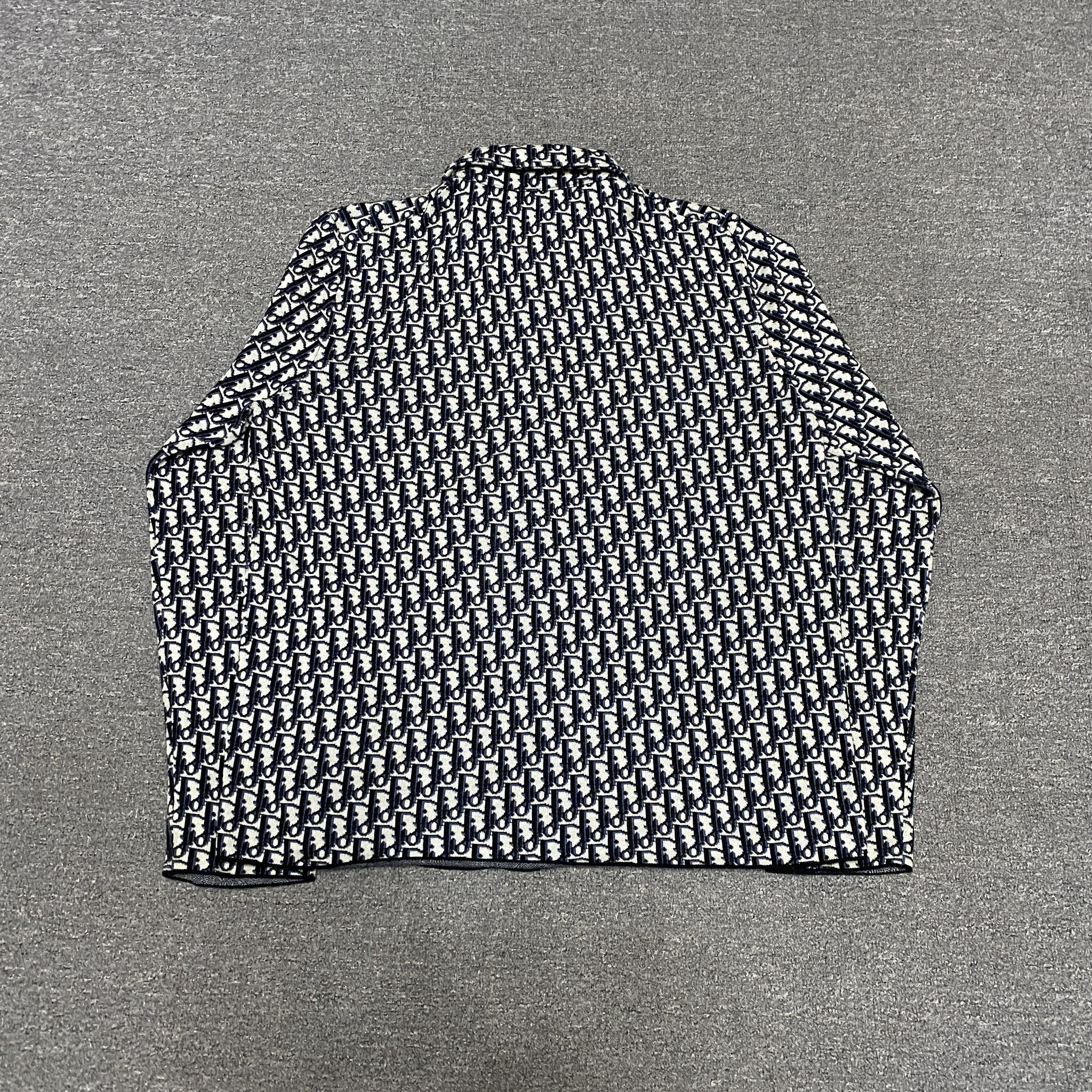 Dior Monogram Knit Button-Up Jacket — back