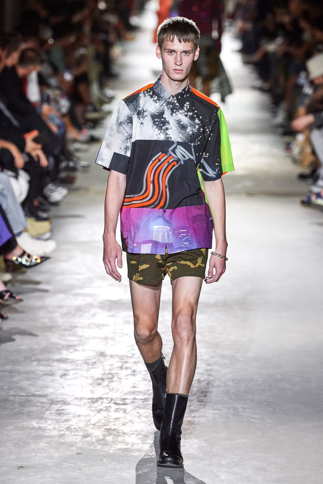 Dries Van Noten S/S20 Neon Abstract Shirt — detail