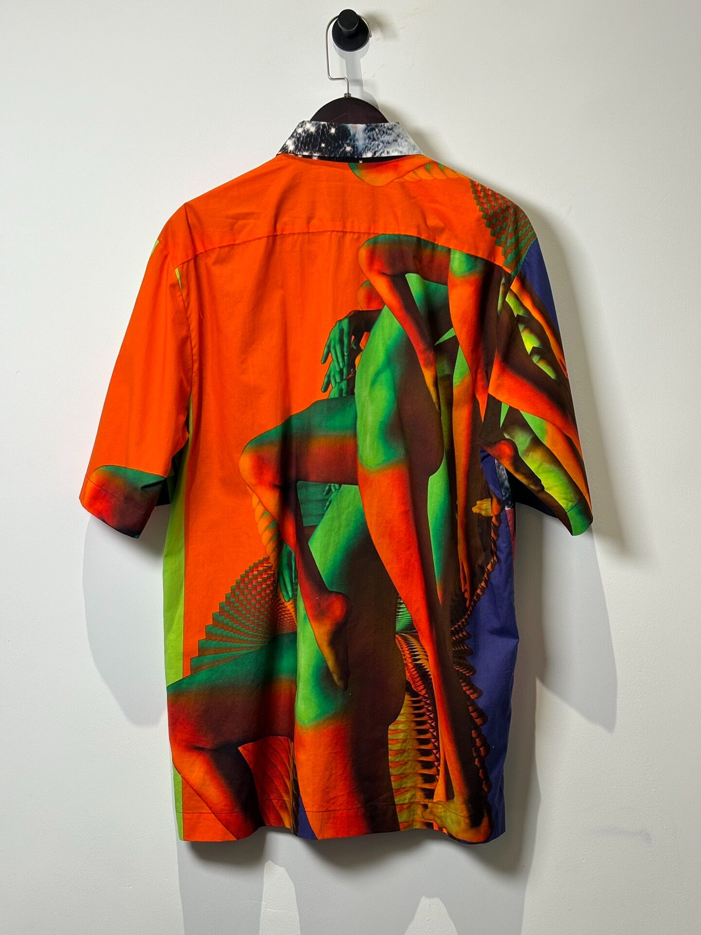Dries Van Noten S/S20 Neon Abstract Shirt — label