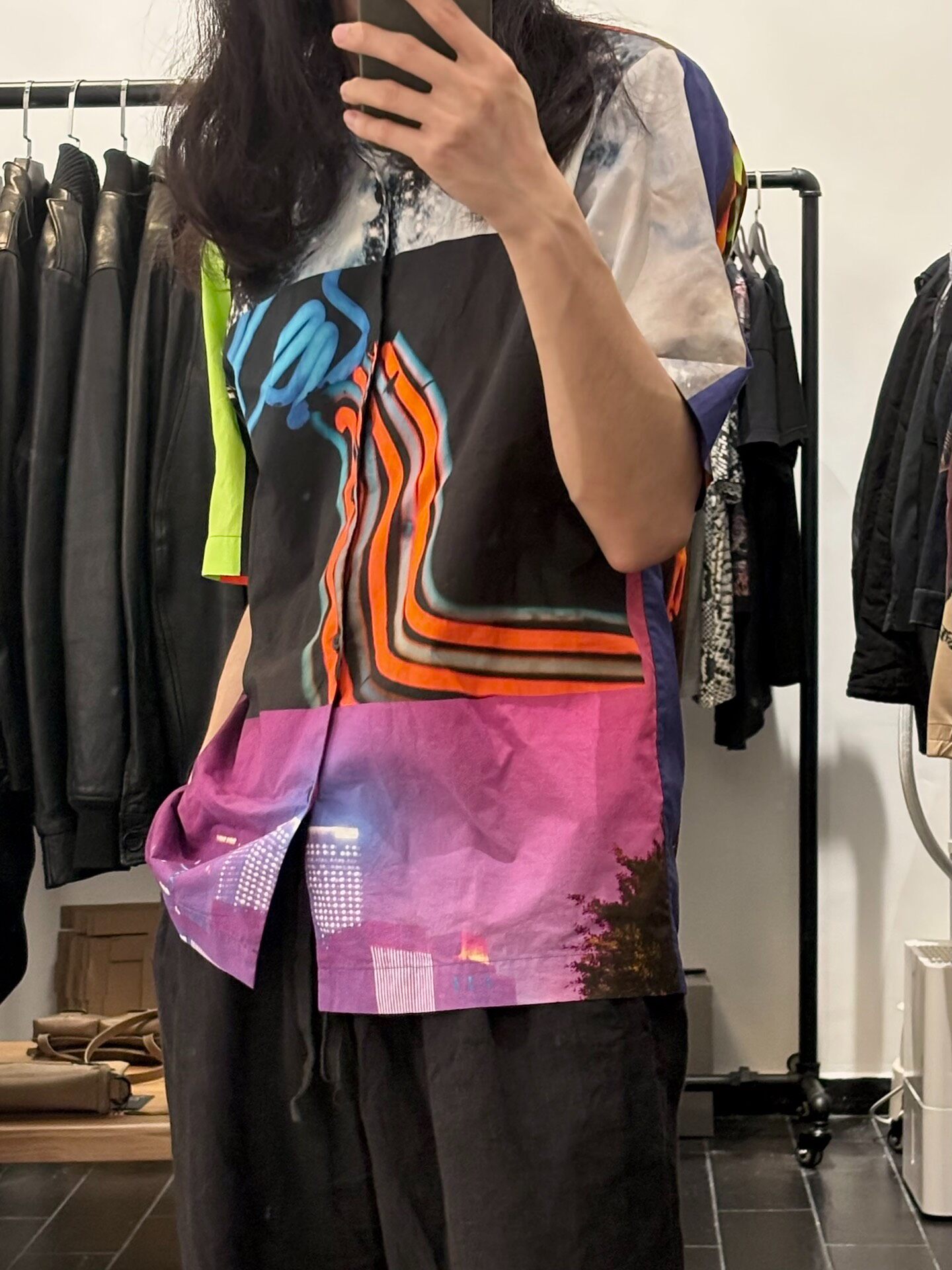 Dries Van Noten S/S20 Neon Abstract Shirt — front