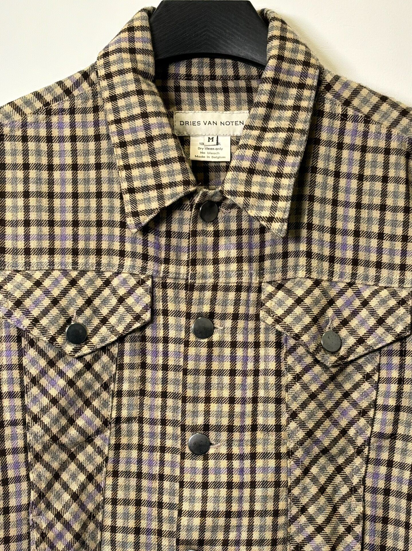 Dries Van Noten 90s Plaid Wool Jacket — detail