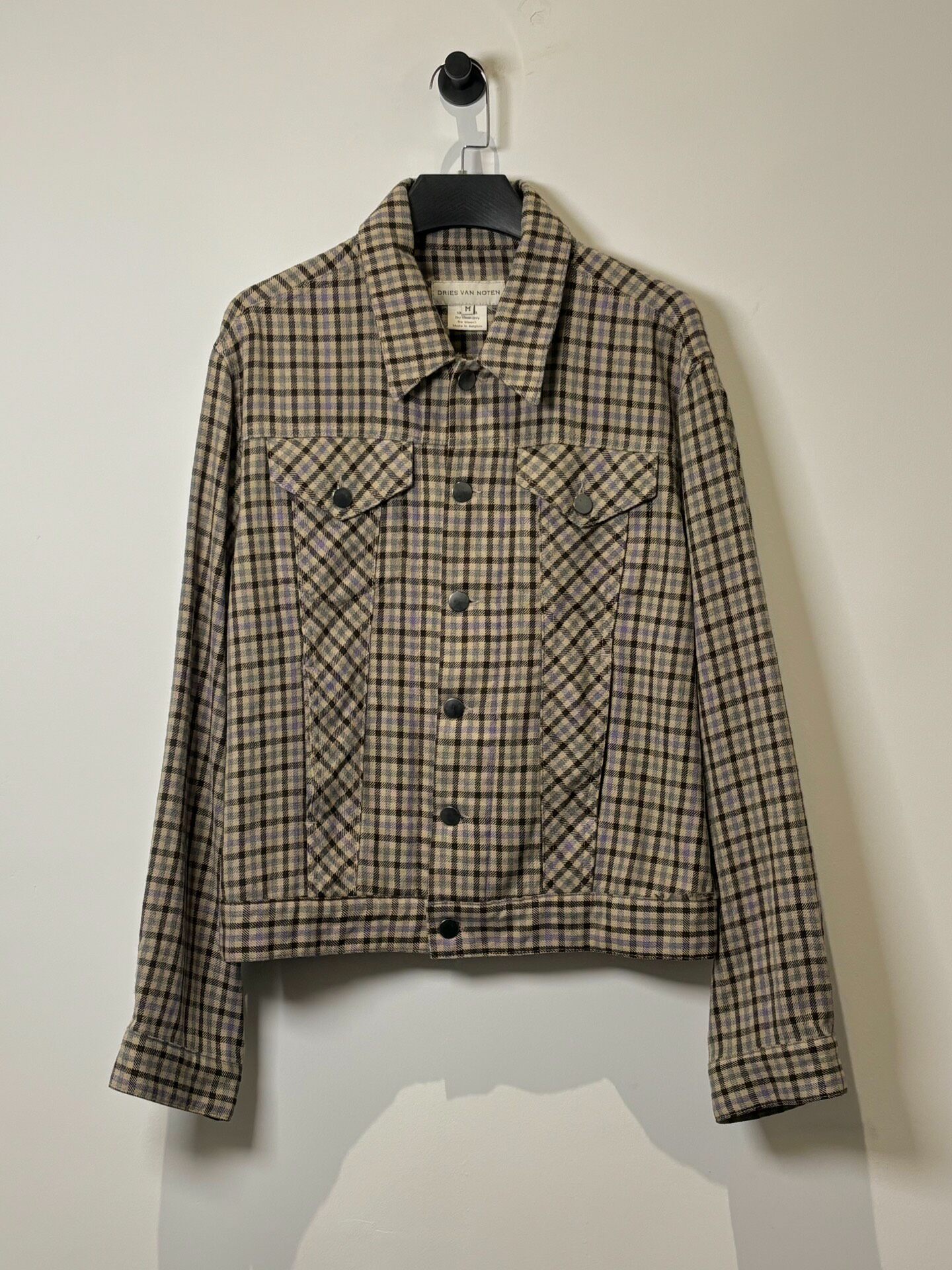 Dries Van Noten 90s Plaid Wool Jacket — front
