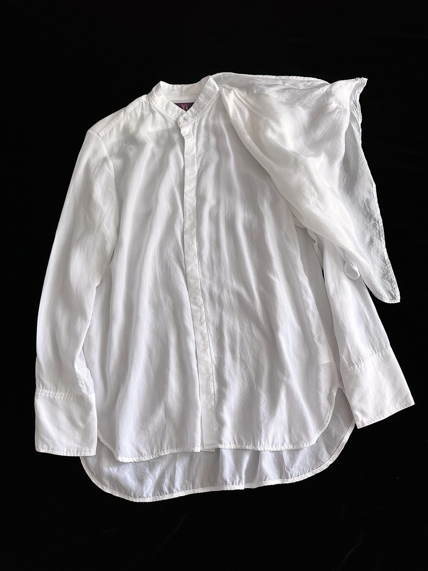 Y's Double-Layer Collar Long Sleeve Shirt — label