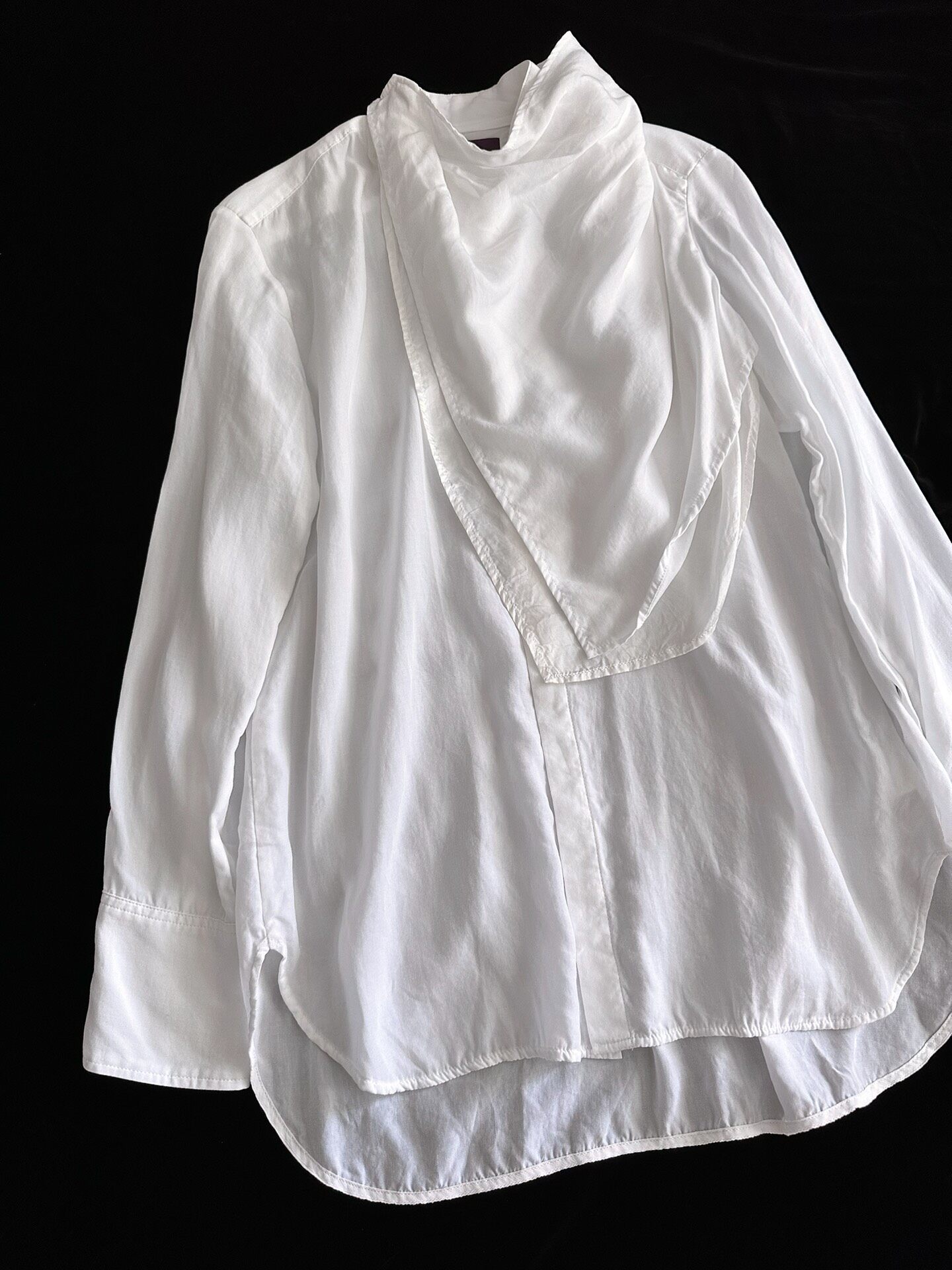 Y's Double-Layer Collar Long Sleeve Shirt — front