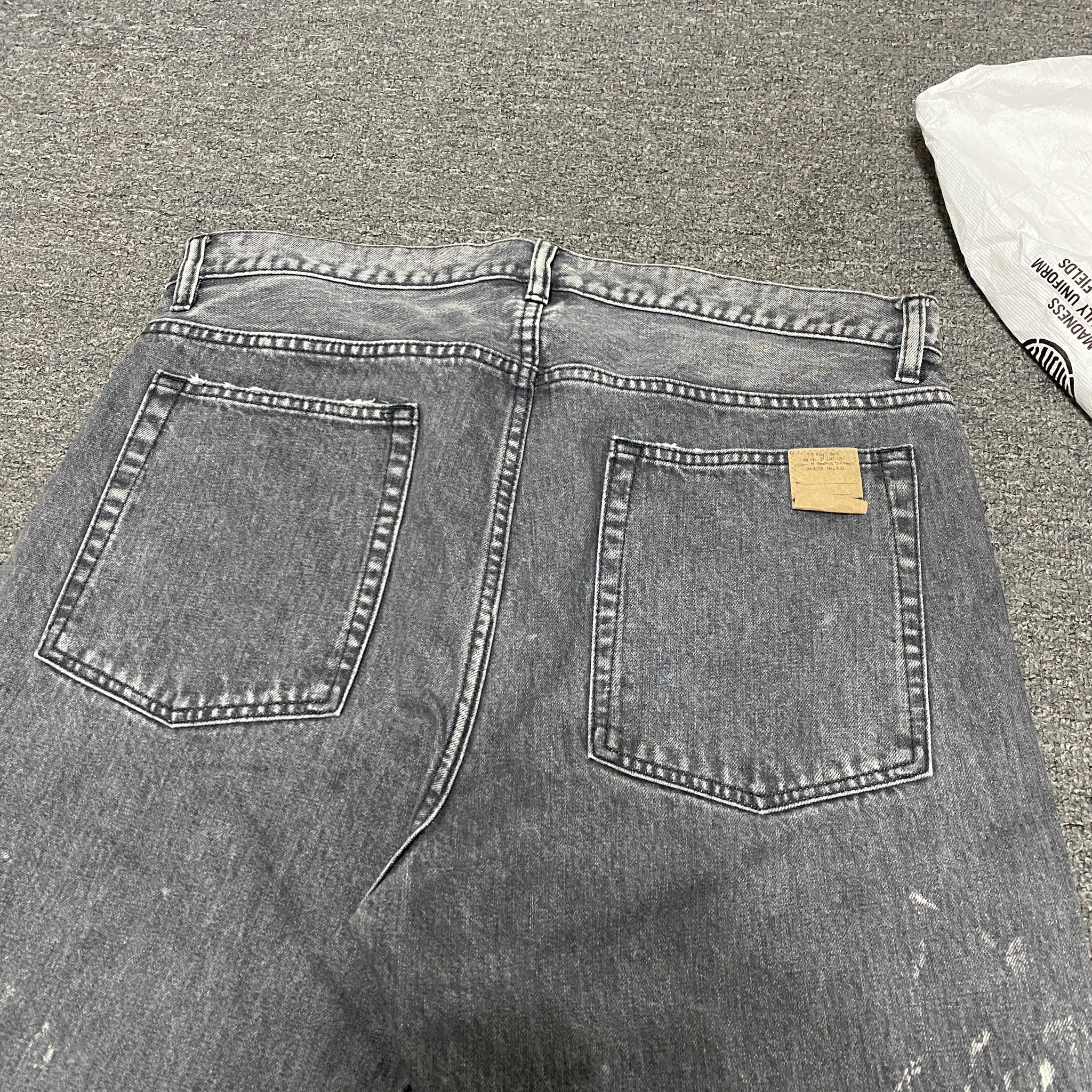 MADNESS 22AW Gray Snowflake Denim Pants — back