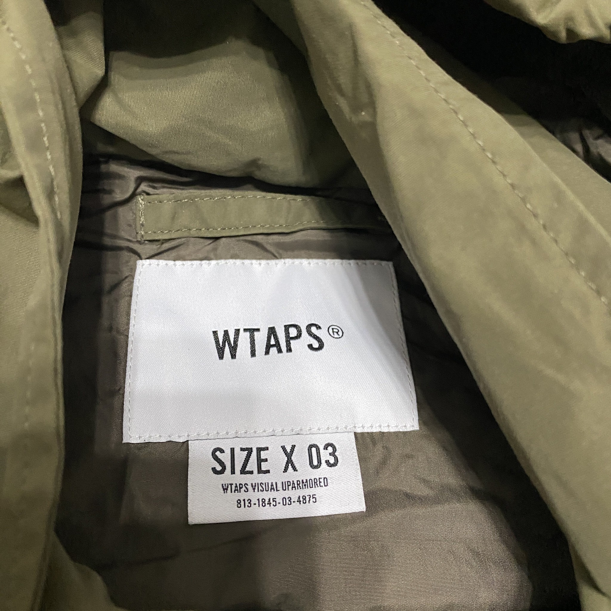 WTAPS 18AW INCOM Olive Jacket — back