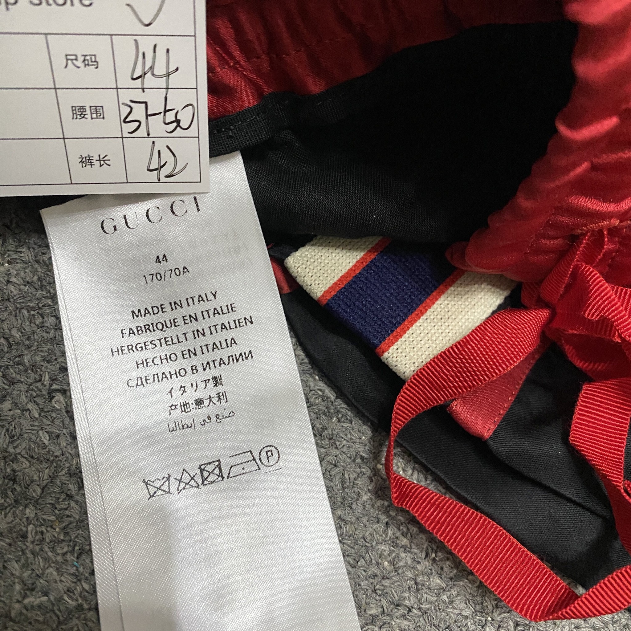 Gucci Black Satin Shorts — back