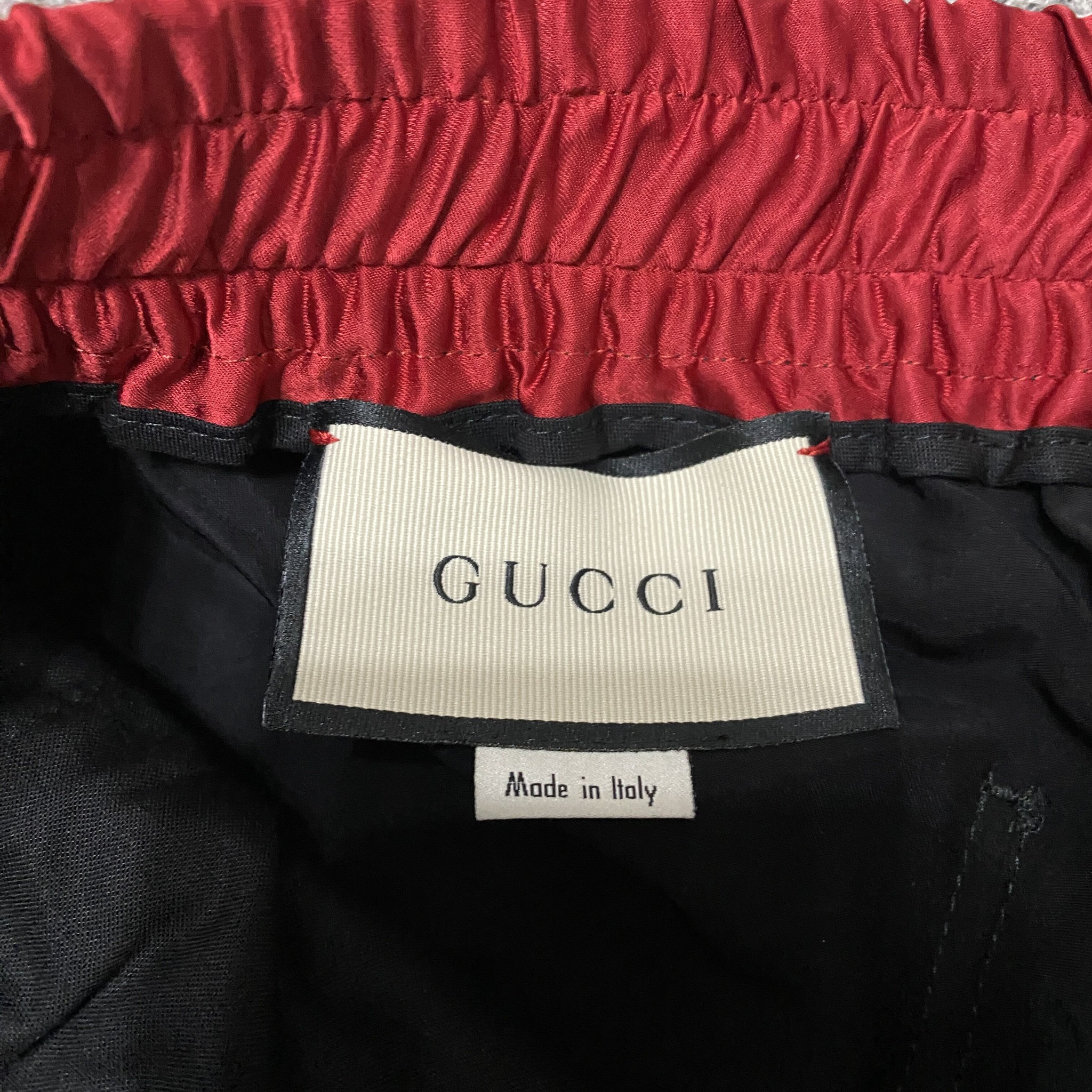 Gucci Black Satin Shorts — detail