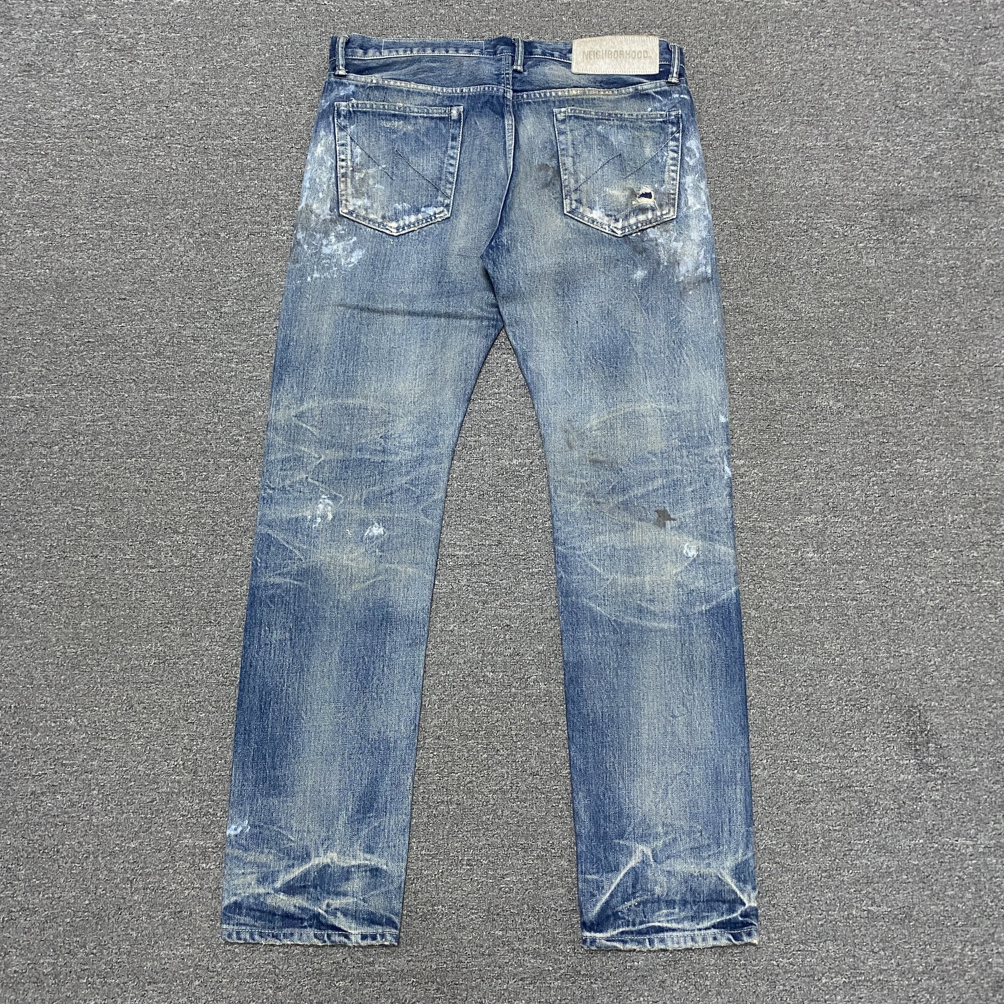 Neighborhood 21AW Distressed Denim Jeans — detail