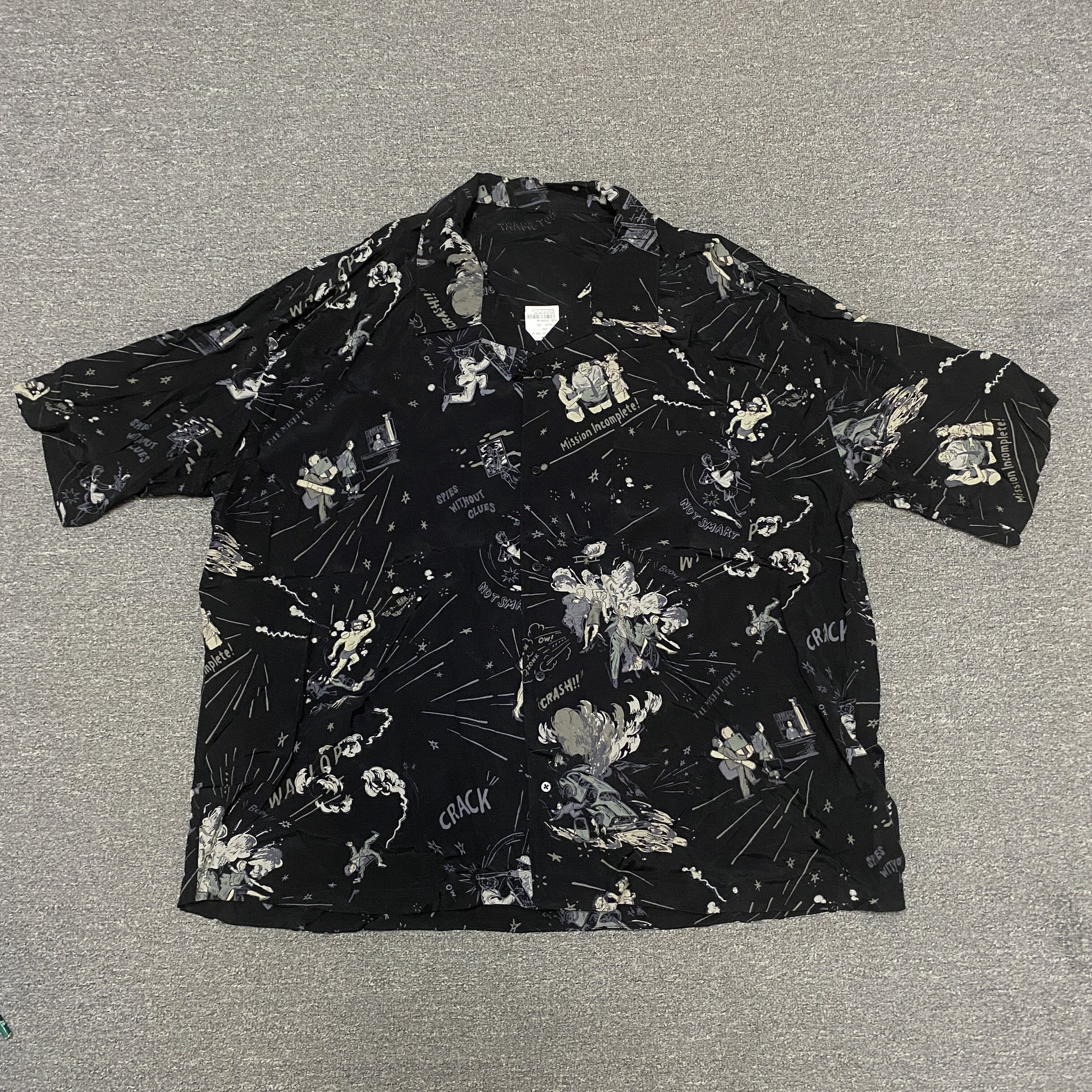 Porter Classic Black Short-Sleeve Hawaiian Shirt