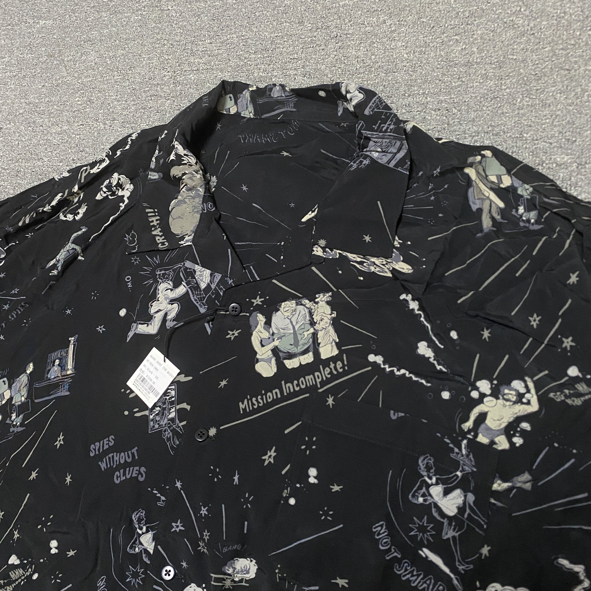 Porter Classic Black Short-Sleeve Hawaiian Shirt — back