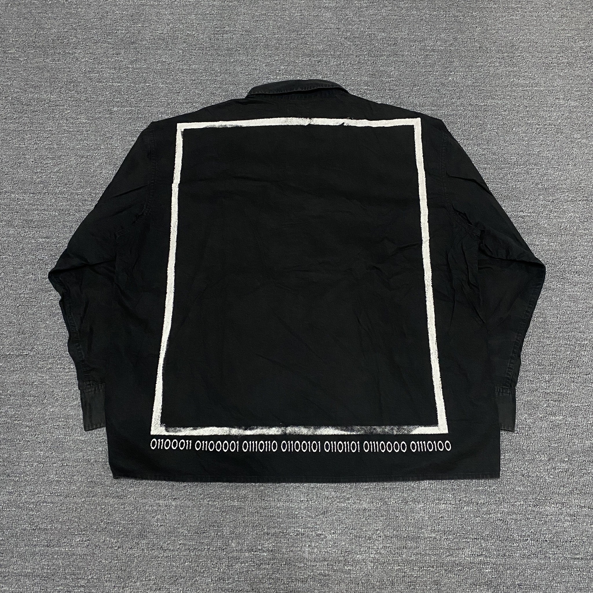 Cavempt Black Long-Sleeve Phone Graphic Shirt — detail