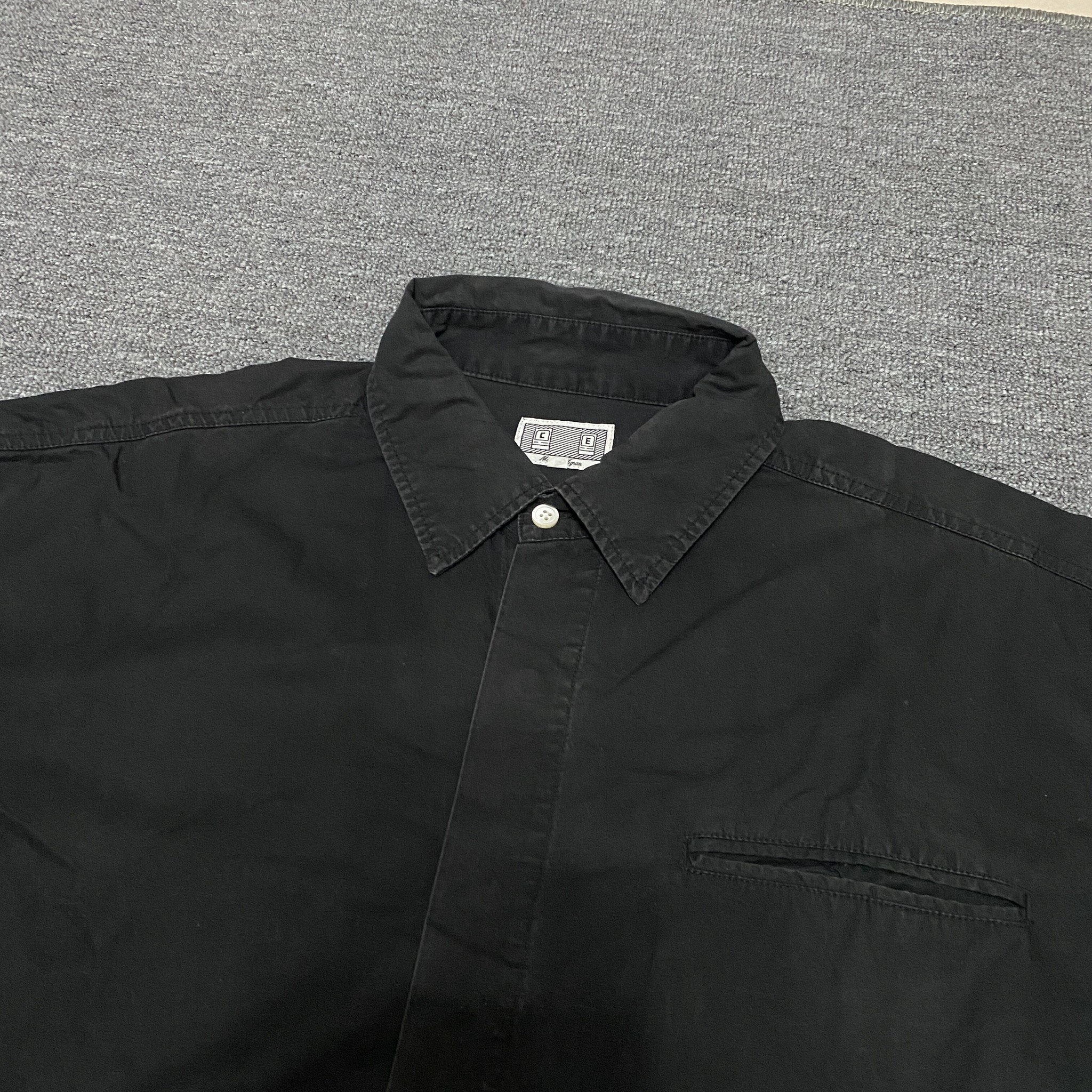 Cavempt Black Long-Sleeve Phone Graphic Shirt — label